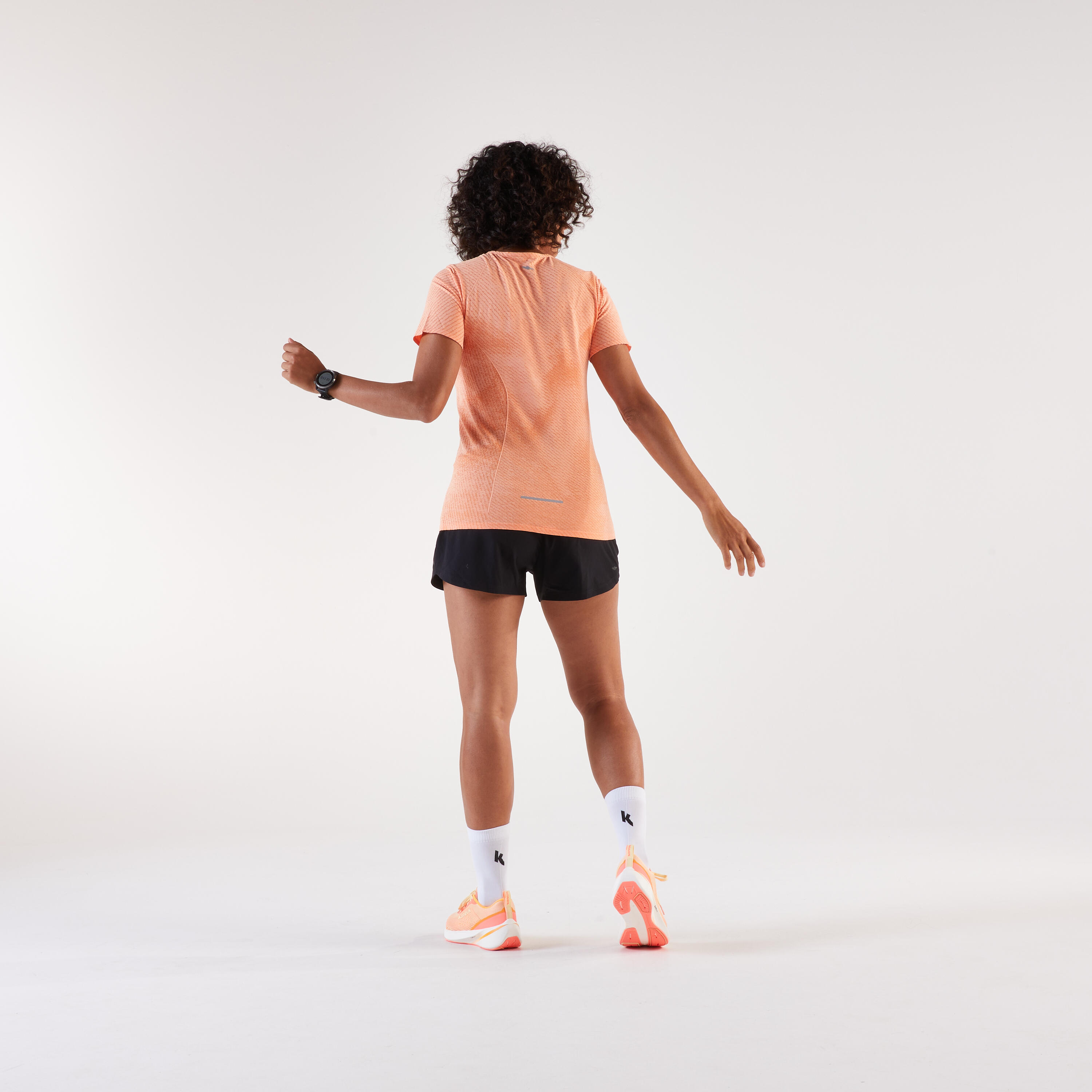 Laufshirt Women, Kiprun Run 500 Komfort blau orange 6/6