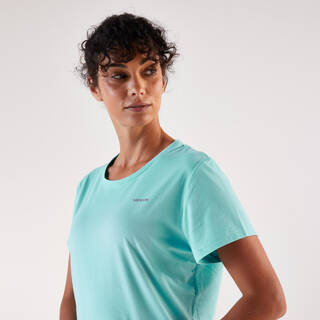 Women's Breathable Running T-shirt, Kiprun Run 500 Dry - Turquoise blue