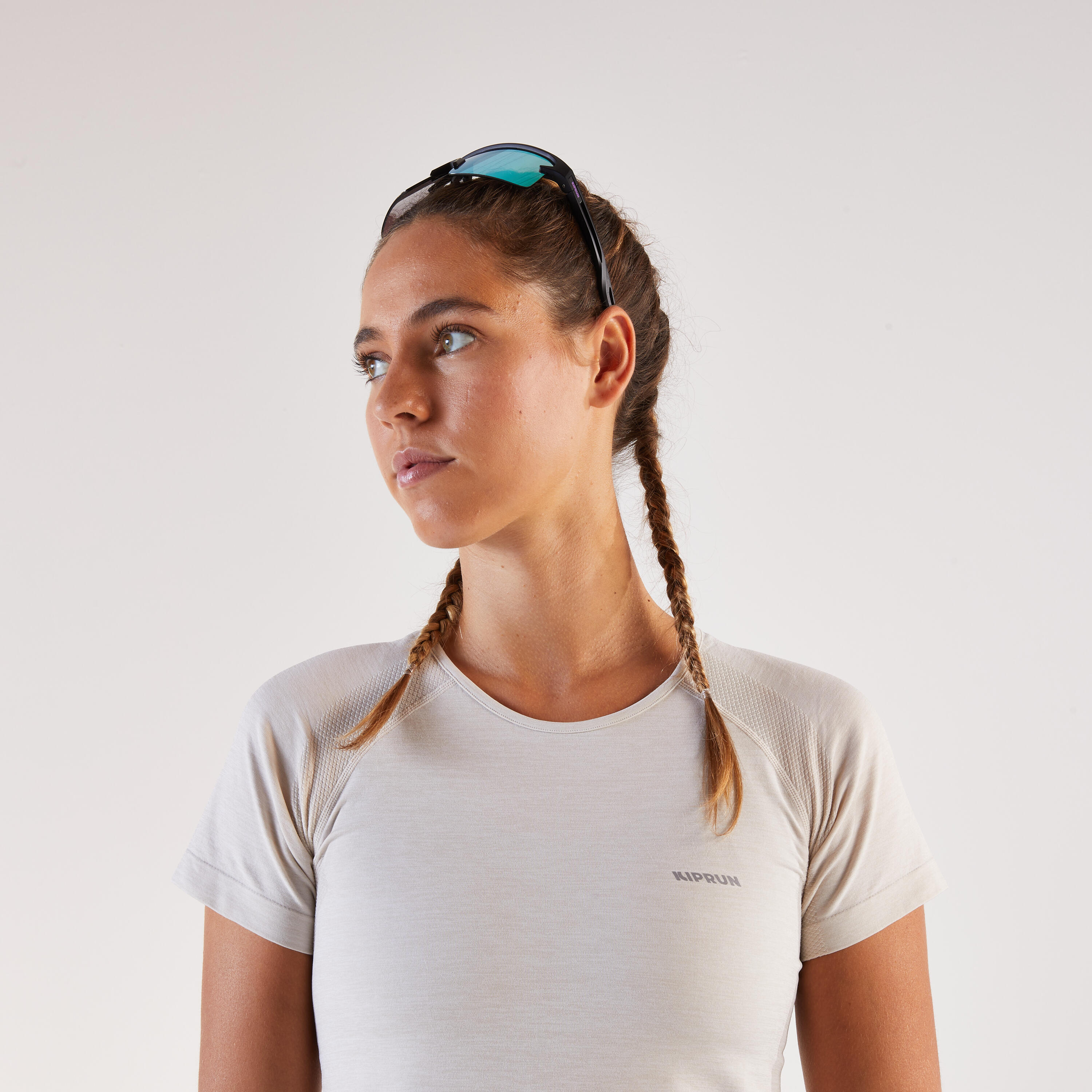 T-shirt de course sans coutures femme, Run 500 Confort 3/16