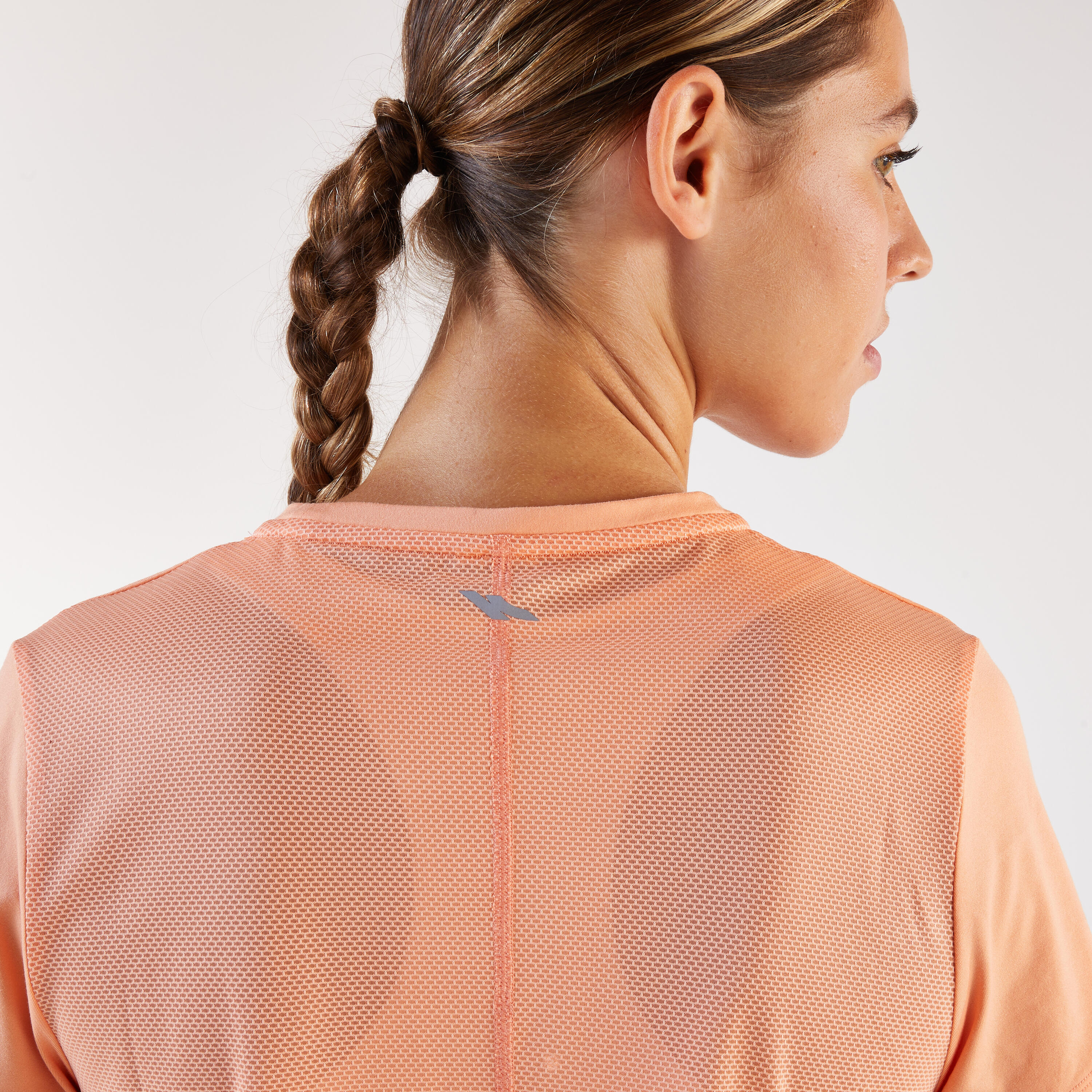 Maglia running donna RUN 500 DRY arancione 5/8