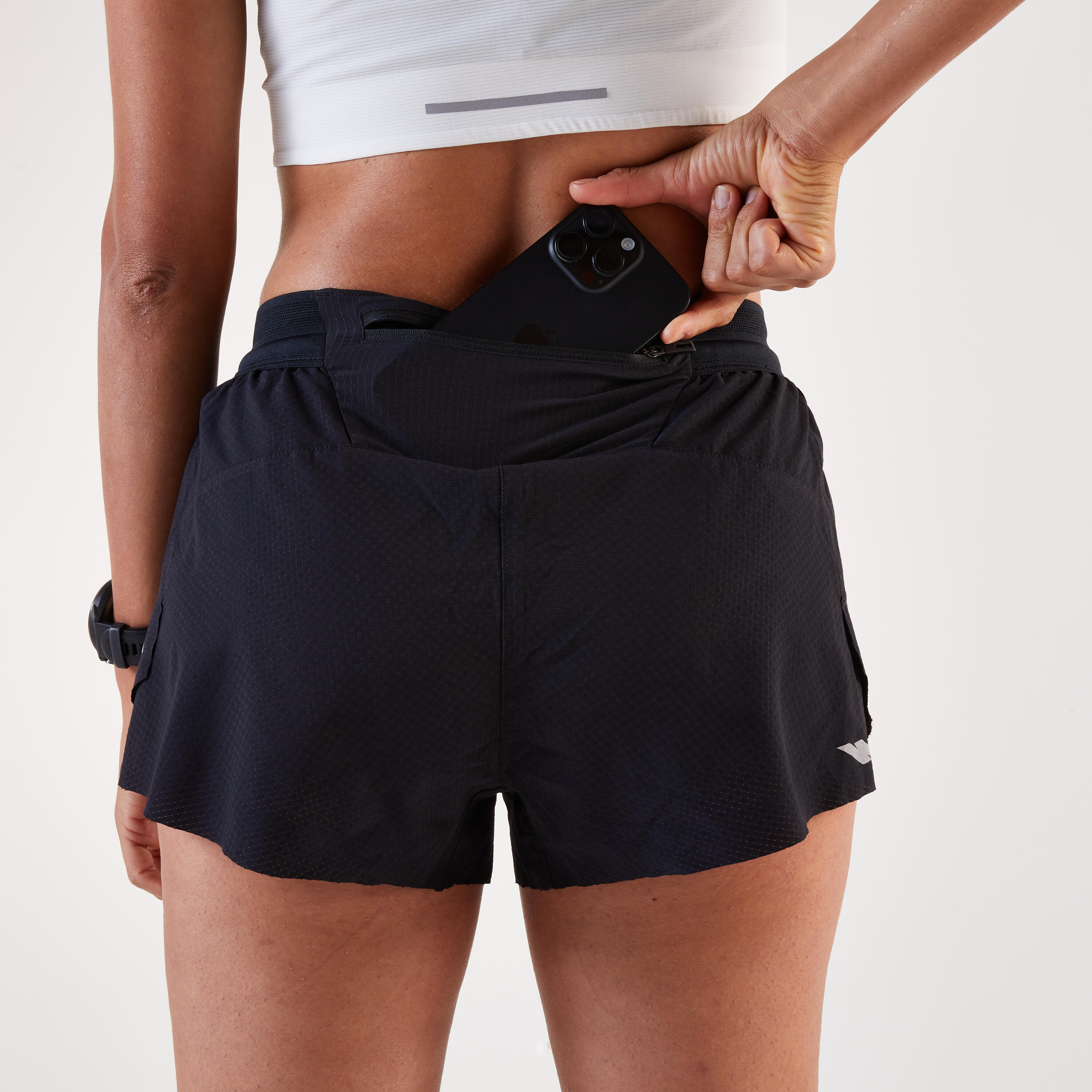 Short de running femme avec culotte intégrée absorbante, Kiprun x Smoon Run 900