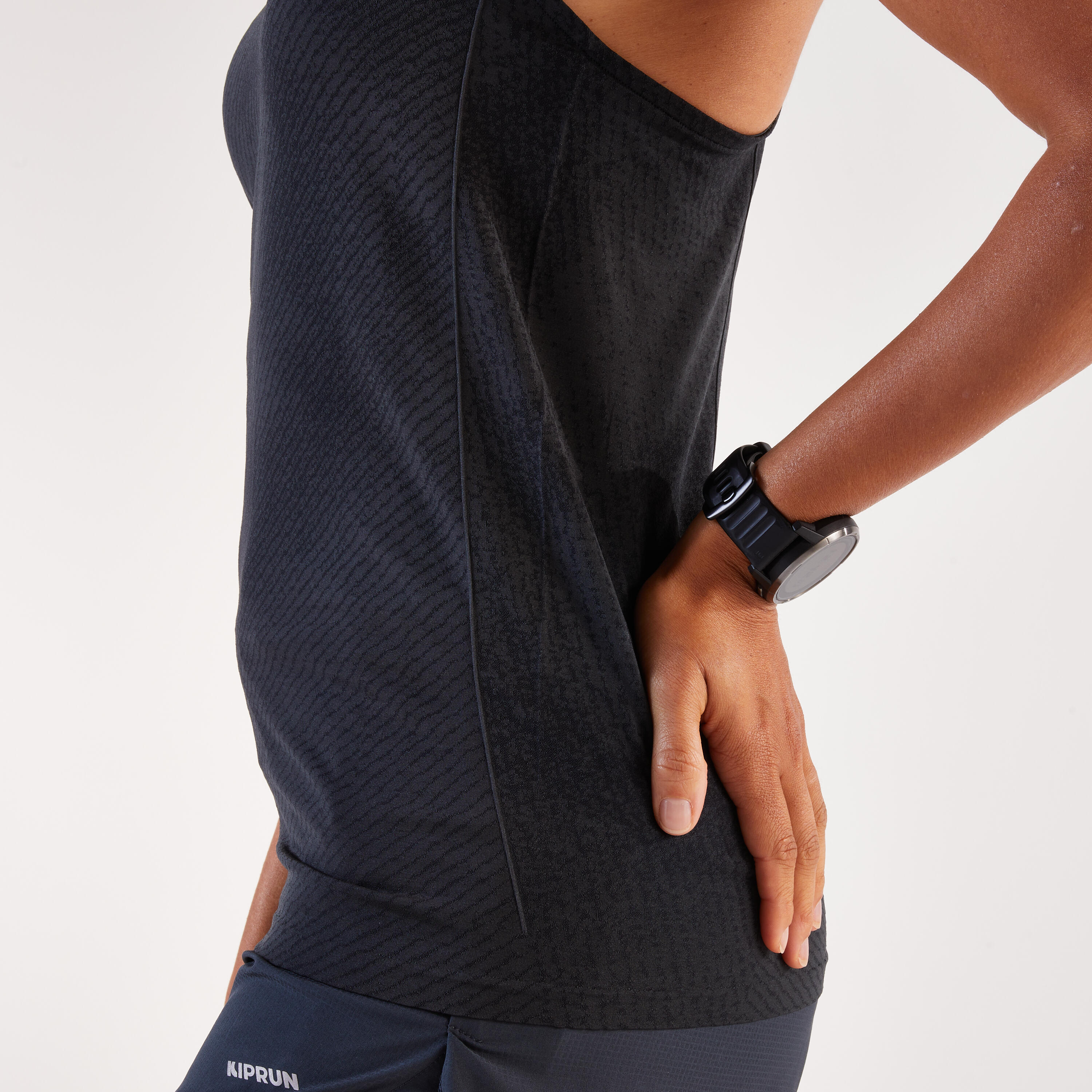 Débardeur de running Femme, Kiprun Run 500 Confort noir 6/7