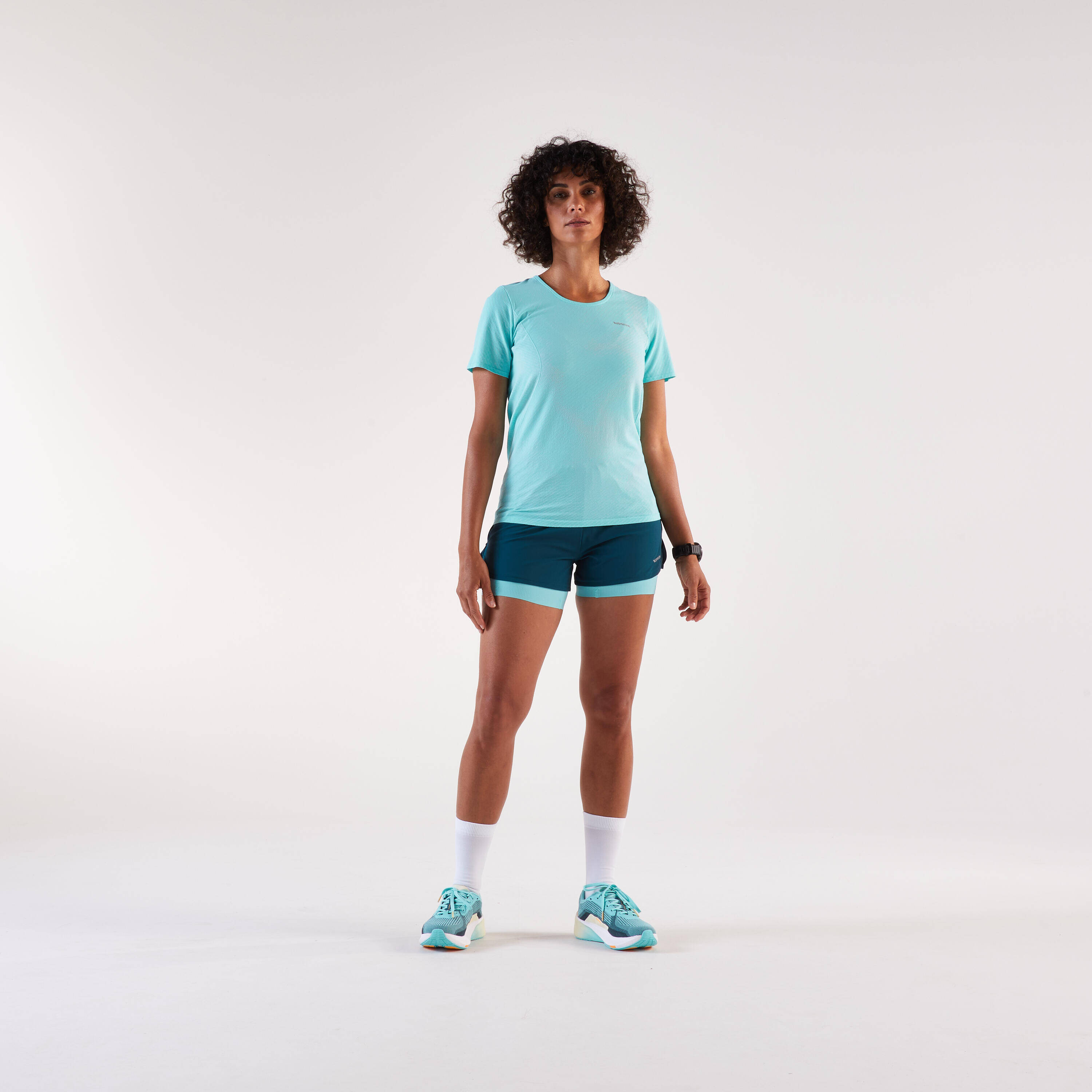 Women's Running T-shirt Kiprun Run 500 Comfort - Blue -  3