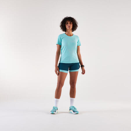 Футболка жіноча Run 500 Comfort темно-бірюзова