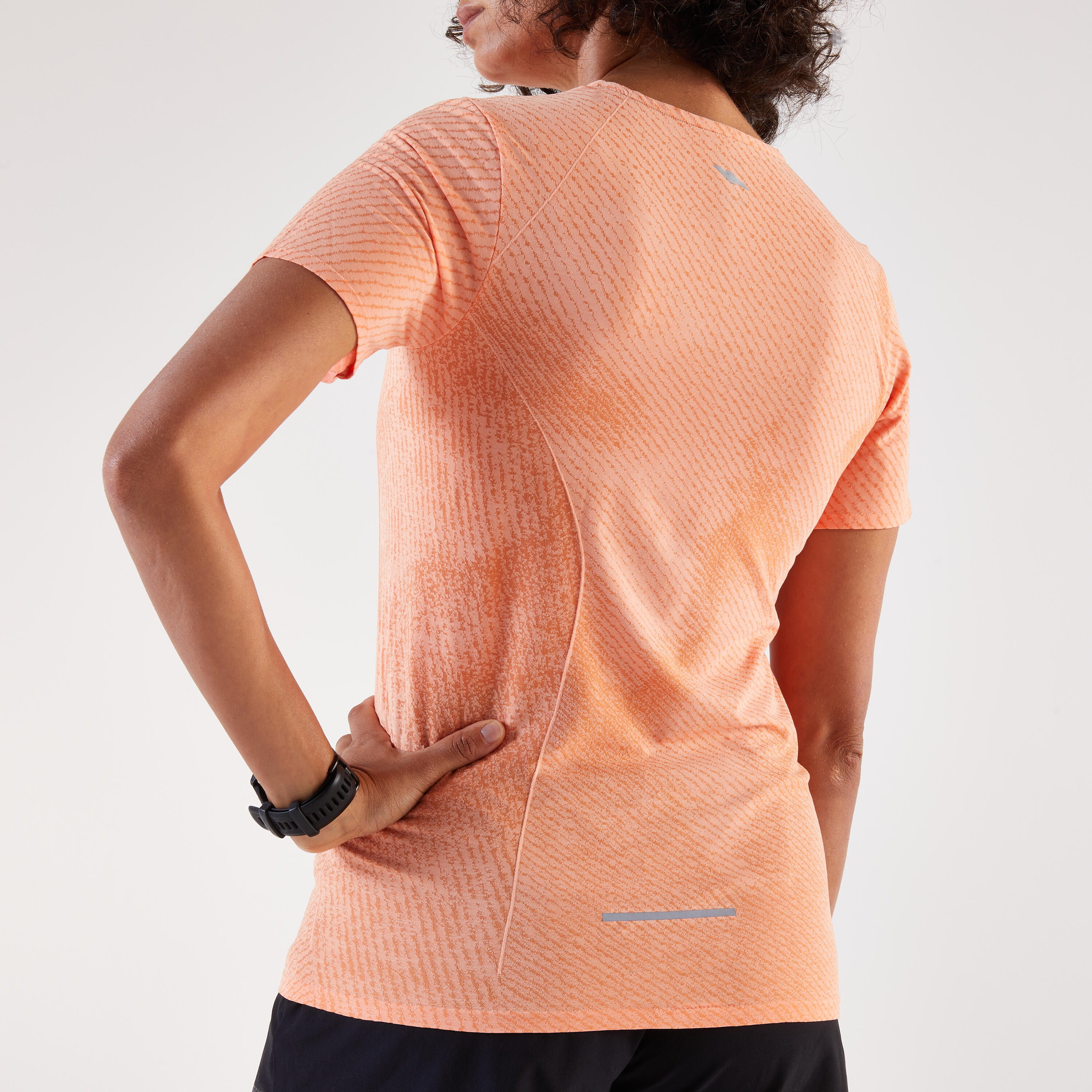 Laufshirt Women, Kiprun Run 500 Komfort blau orange 3/6