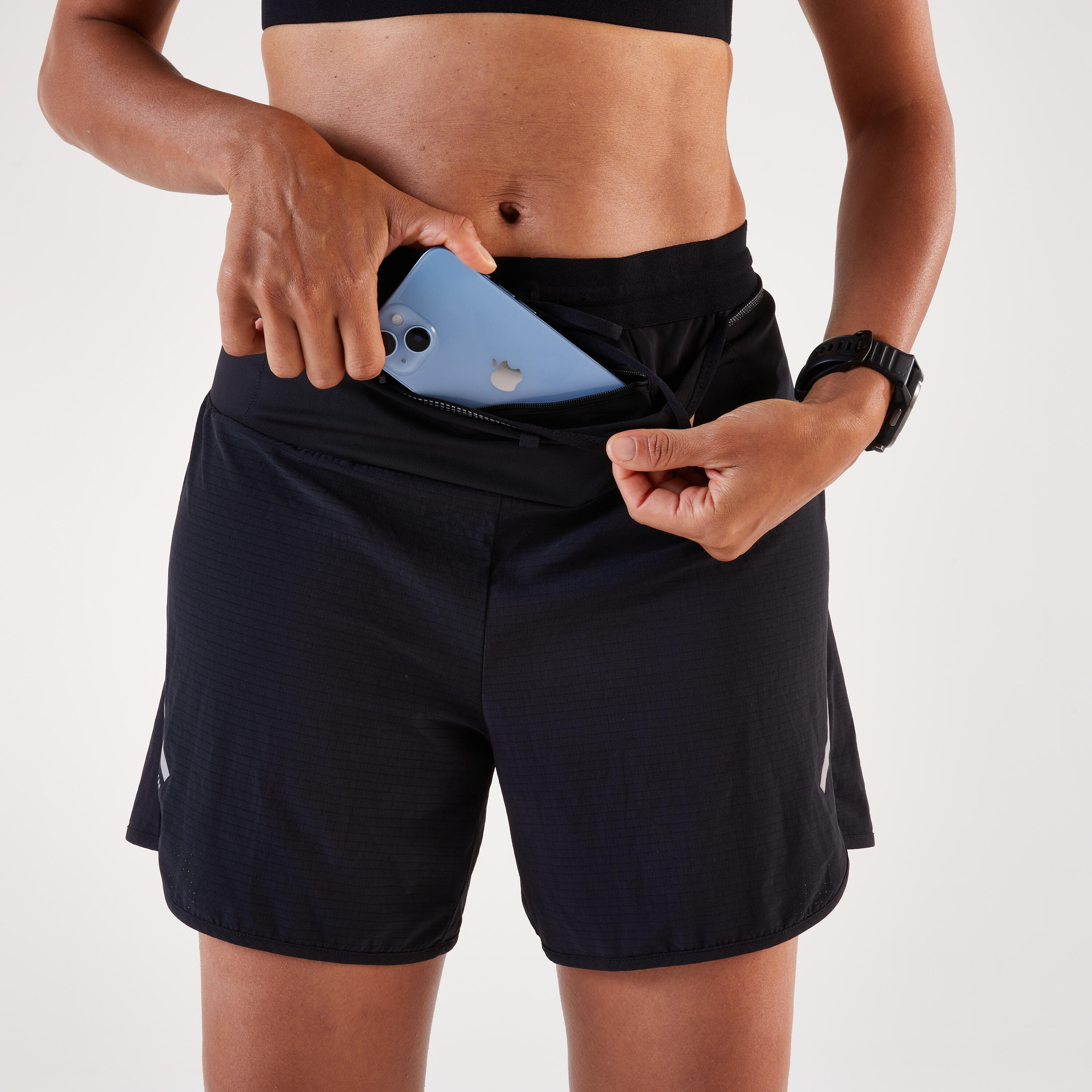 Pantaloncini baggy trail donna neri 3/10