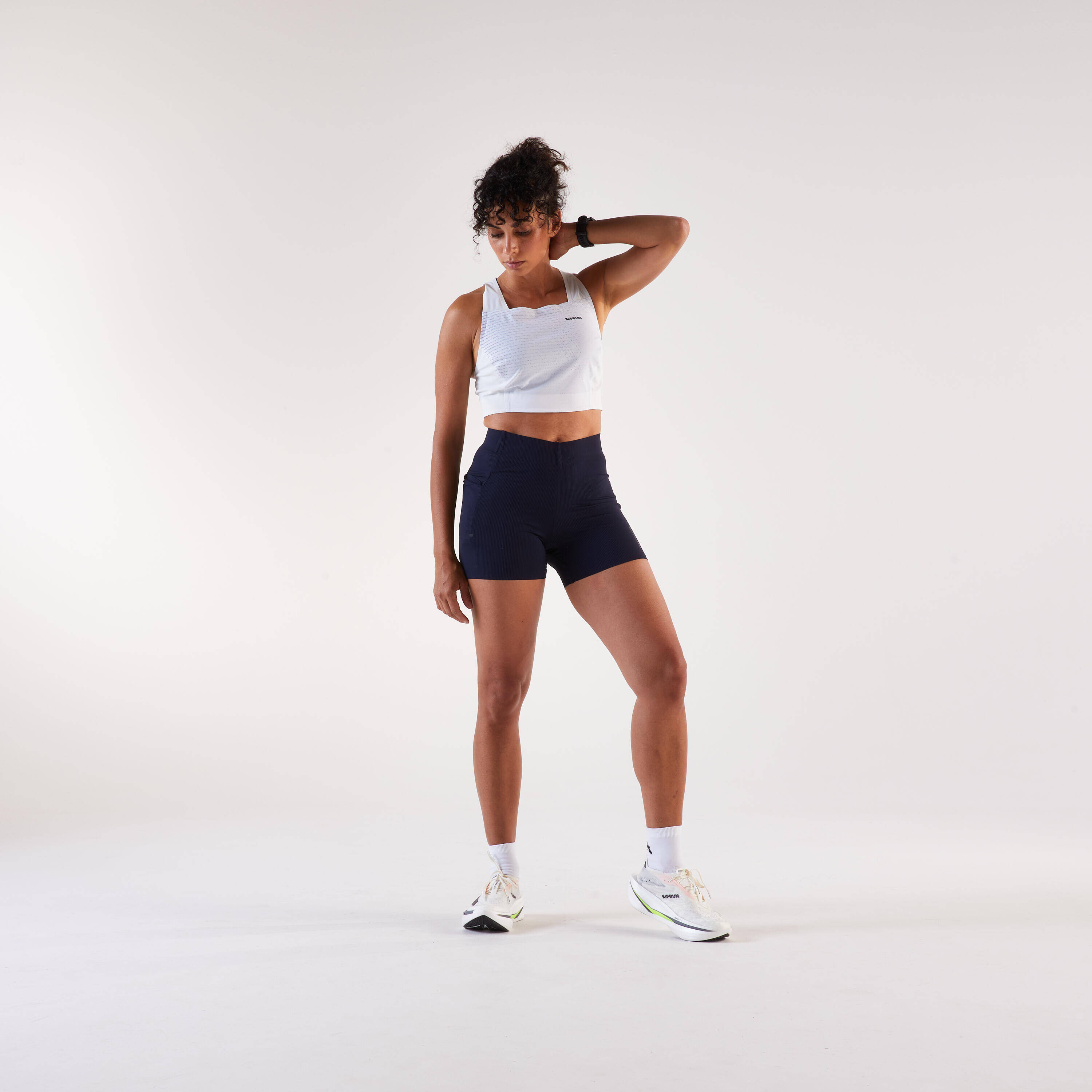 Women's Running Crop Tank Top Kiprun White -  3