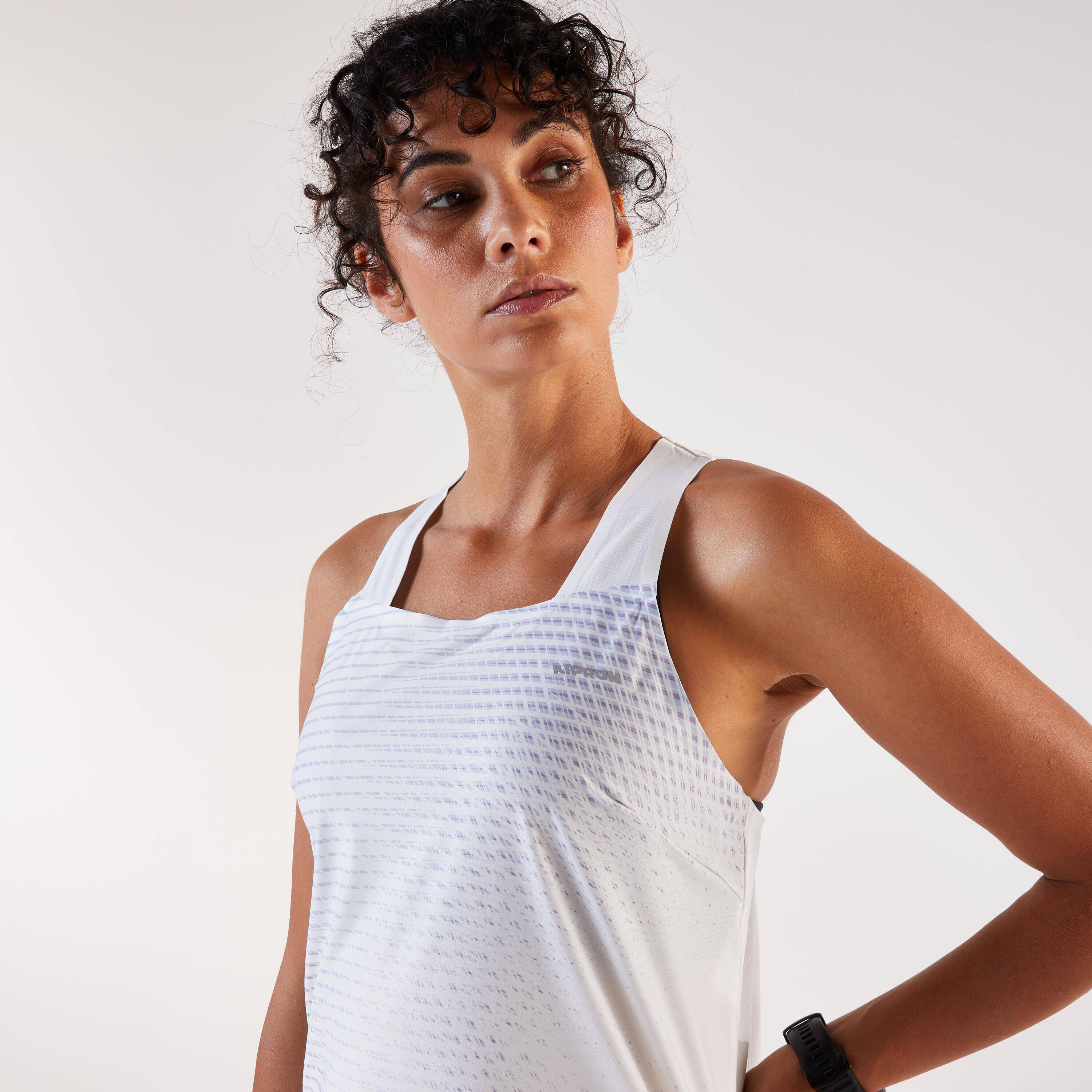 Women's lightweight running tank top, Kiprun Run 900 - White -  2