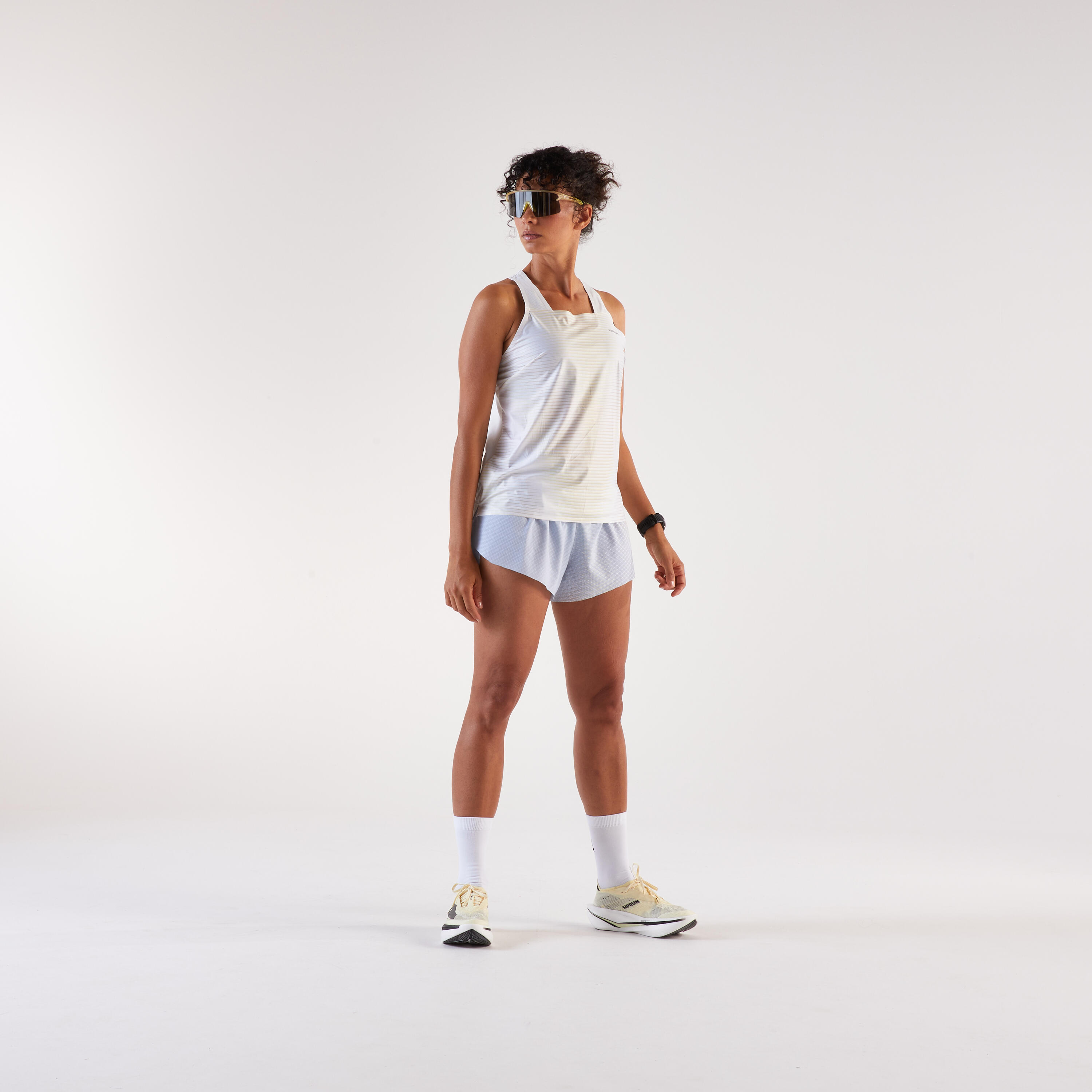 Débardeur de Running léger Femme, Kiprun Run 900 Blanc/Jaune 2/11