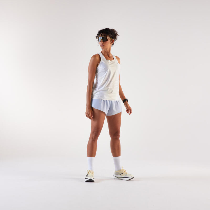 Șort de alergare & trail ușor Kiprun run 900 light Albastru Damă
