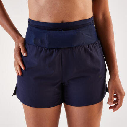 Short de trail Femme, Kiprun Run 900 bleu noir