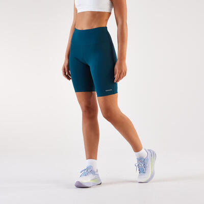 Pantaloncini ciclisti running donna RUN 500 COMFORT neri
