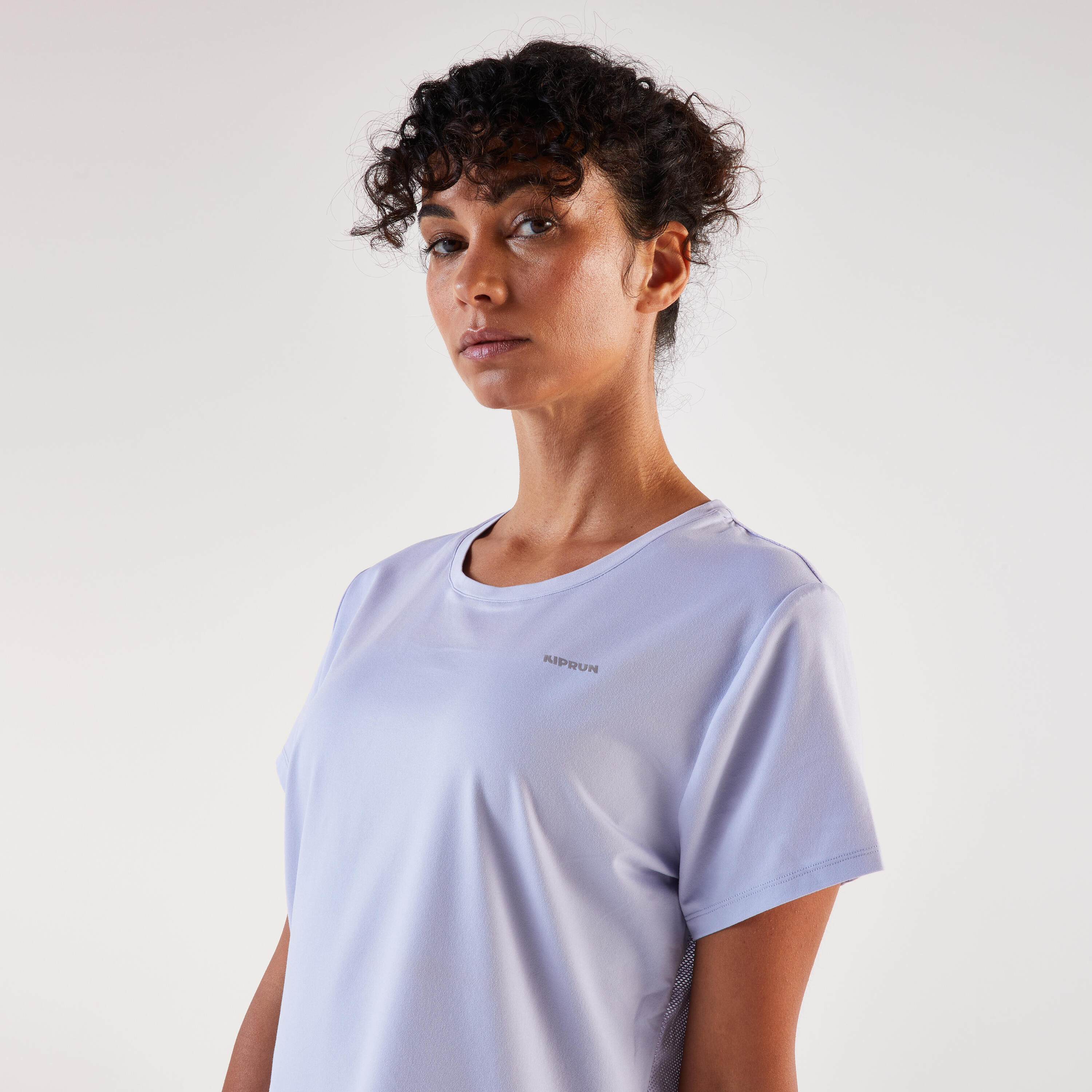 T-shirt de course respirant femme, Run 500 Dry violet 3/6