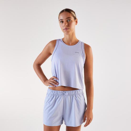 Débardeur court de Running respirant Femme , Kiprun Run 500 violet clair