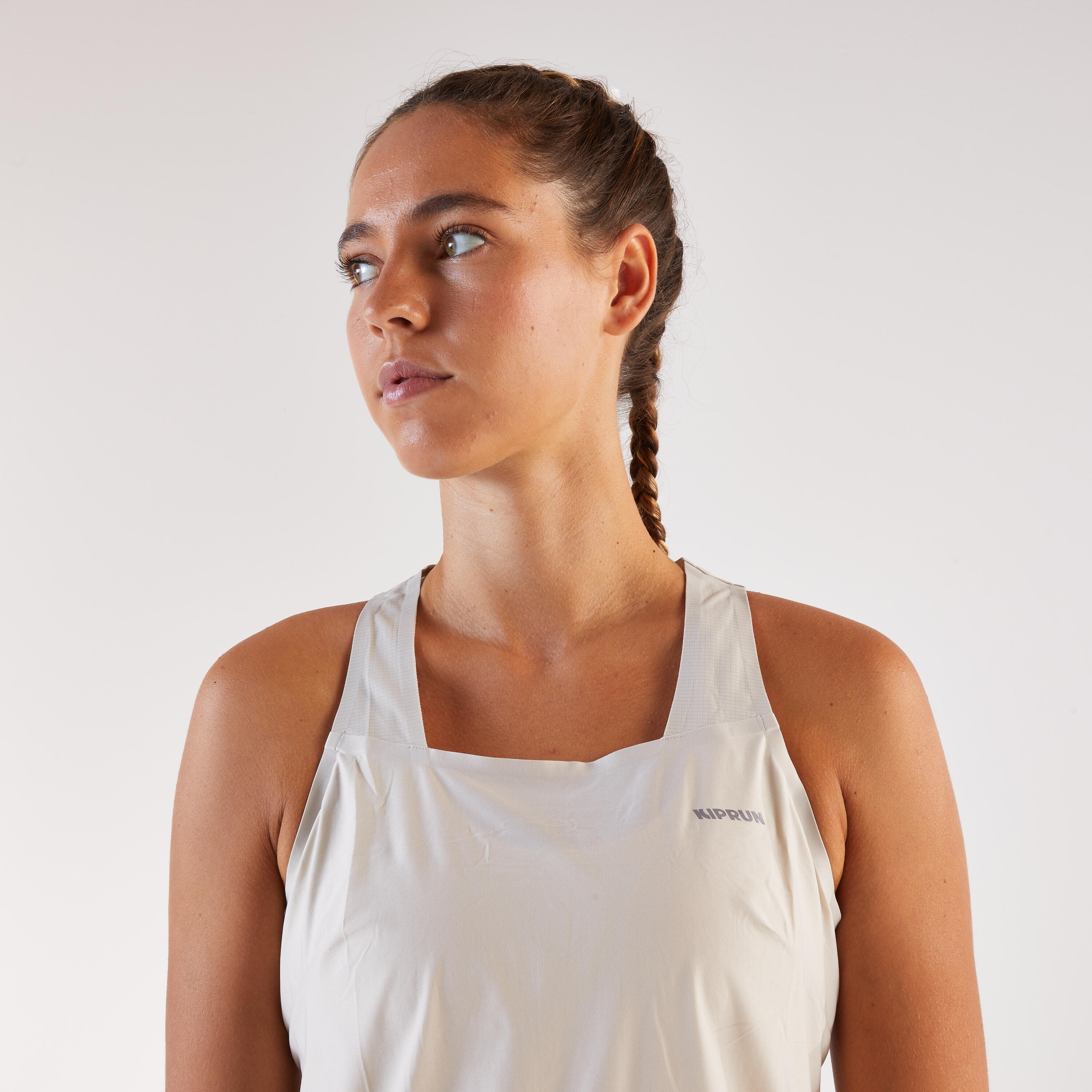 Top de Alças de Corrida Leve Mulher Run 900 Bege 4/10