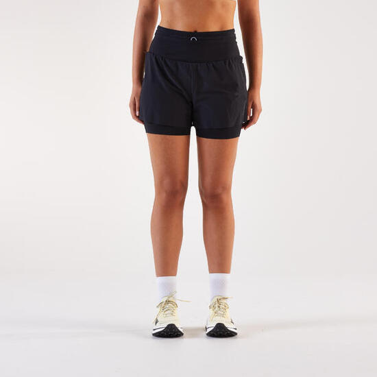Short 2en1 de trail Femme , Kiprun Run 900 Ultra