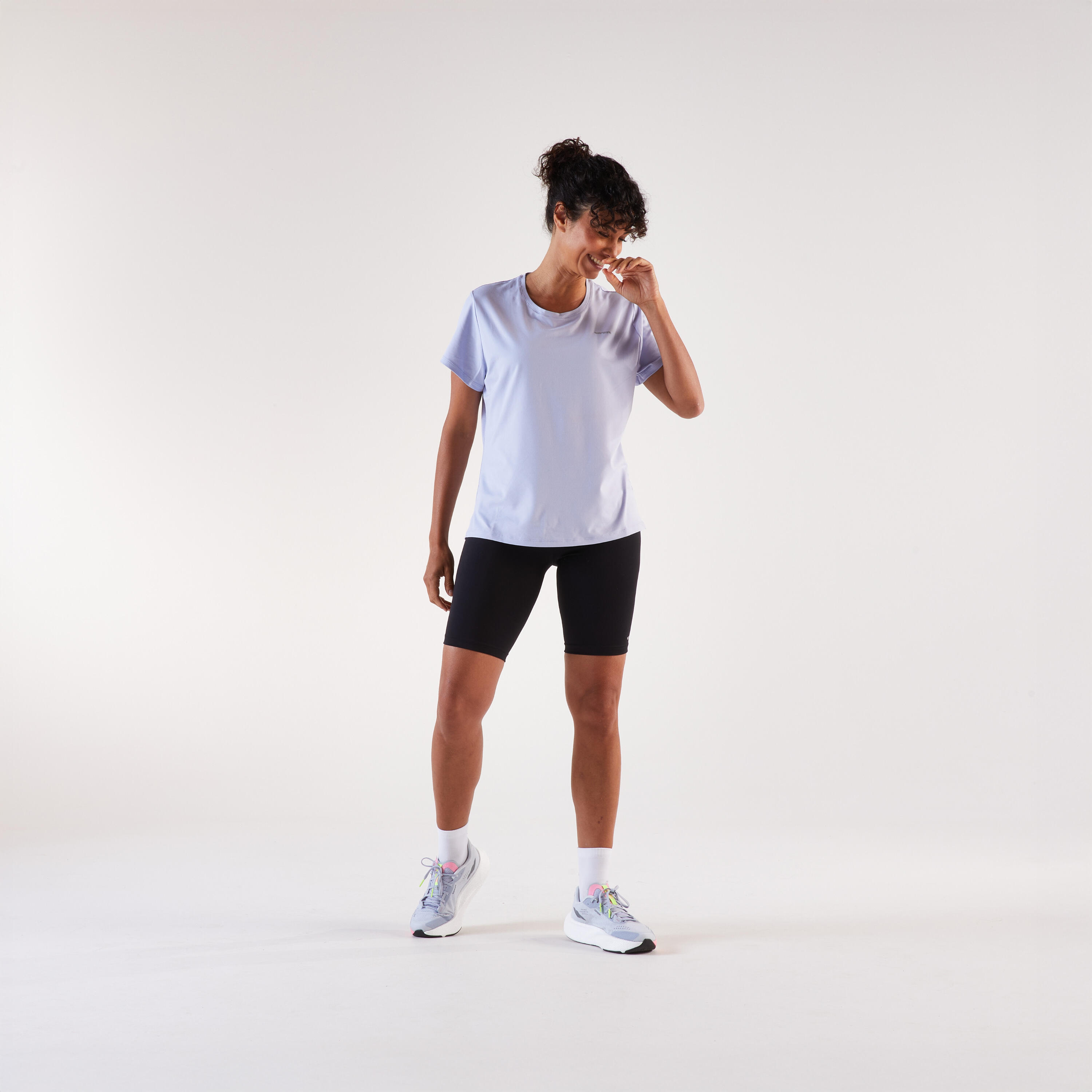 T-shirt de course respirant femme, Run 500 Dry violet 2/6