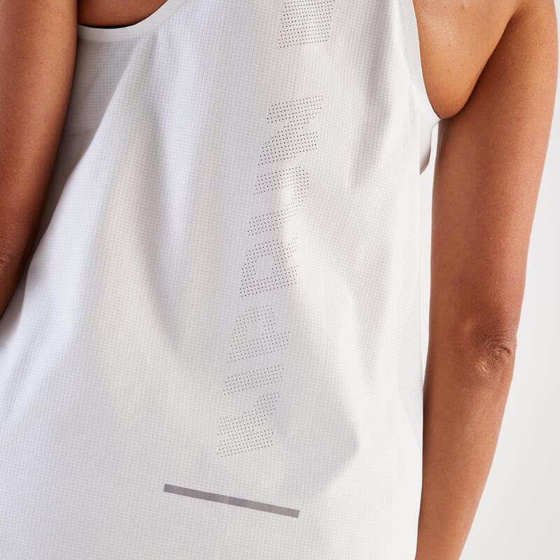 Tricou ușor de alergare Kiprun Run 900 Alb-Galben Damă