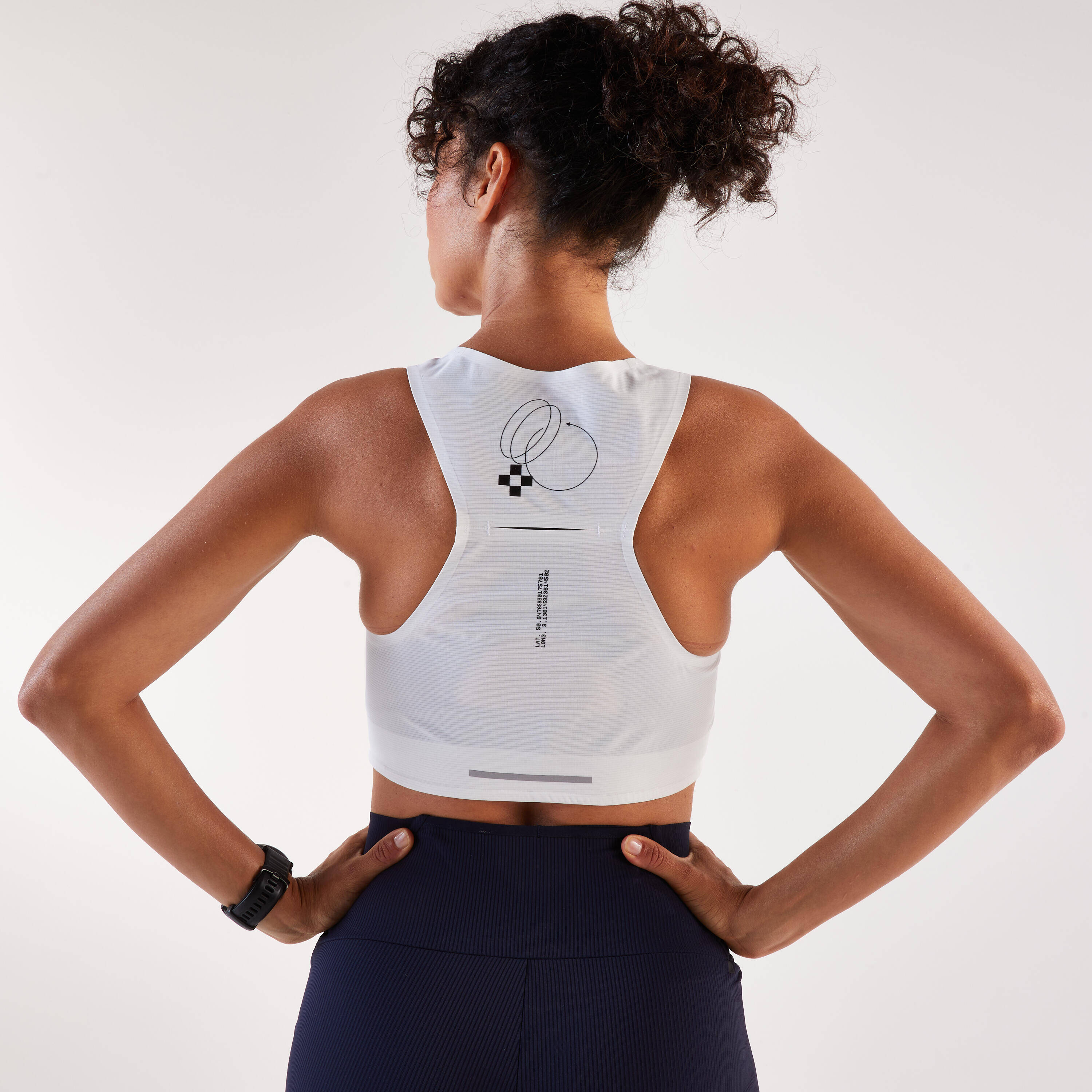 Women's Running Crop Tank Top Kiprun White -  4