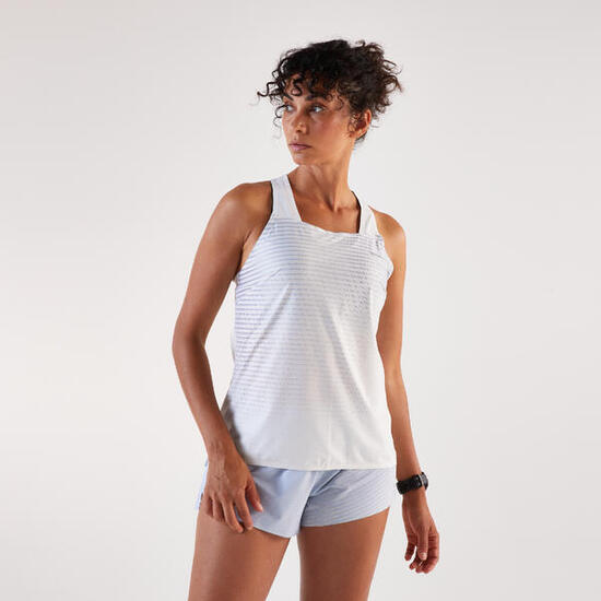 Camiseta sin mangas running ligera Mujer KIPRUN Run 900 Light violeta malva est