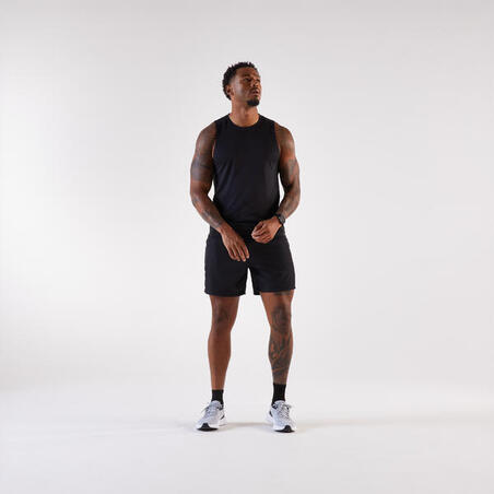 Майка чоловіча Run 100 для бігу чорна