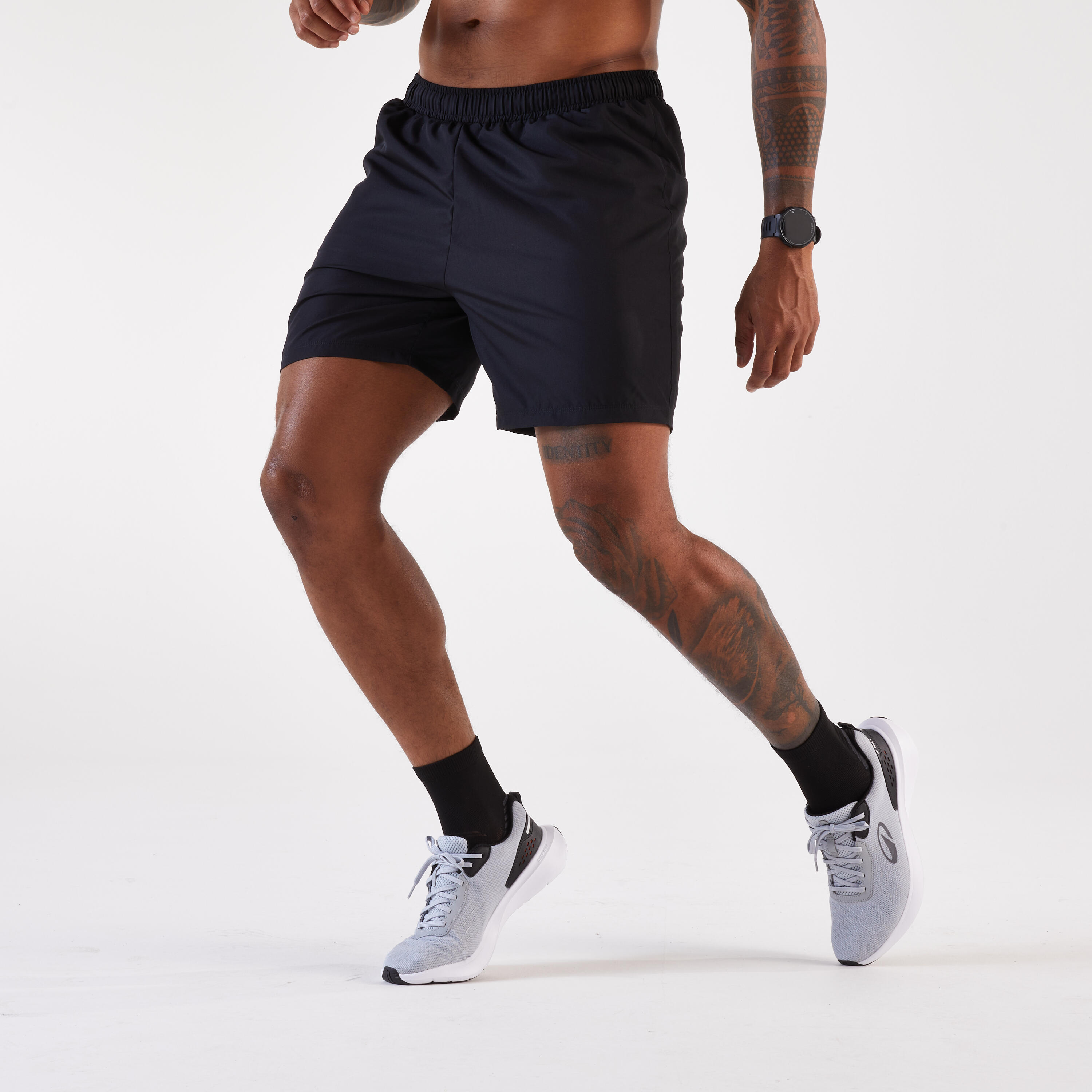 Pantaloncini running uomo RUN 100 neri 3/7
