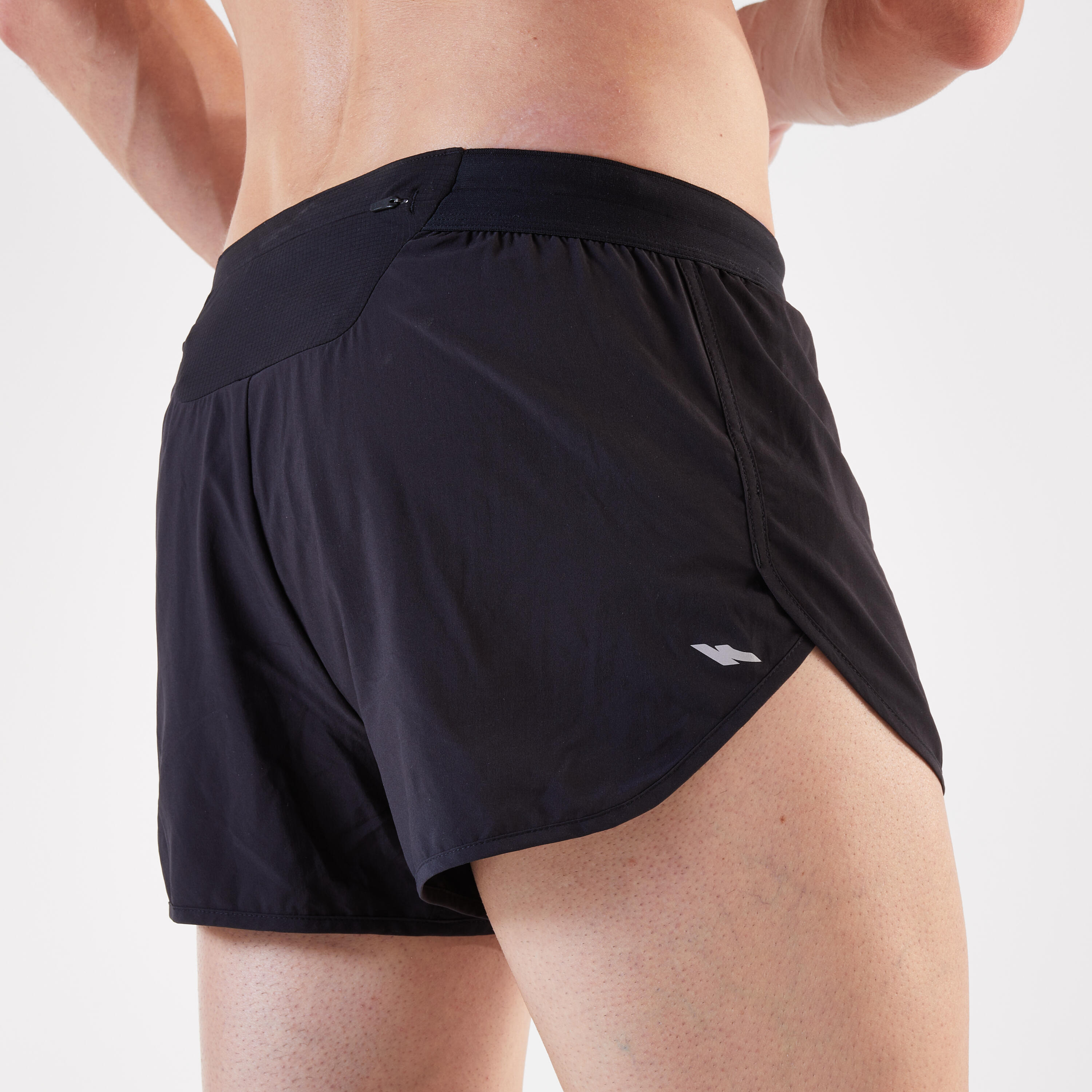 Pantalón corto running Hombre - KIPRUN Run 500 Confort Split Negro 3/12