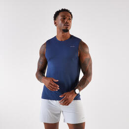 DEBARDEUR DE RUNNING 500 CONFORT SANS COUTURES LATERALES BLEU