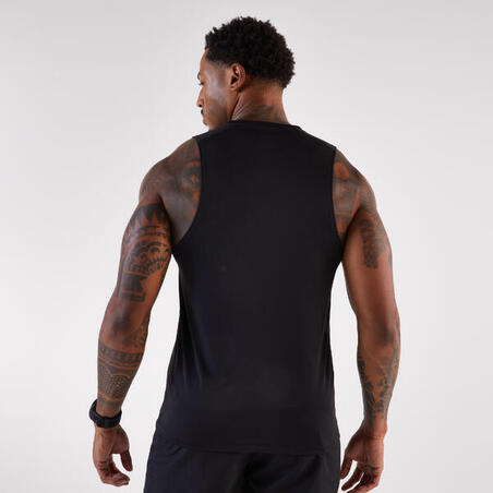 Майка чоловіча Run 100 для бігу чорна