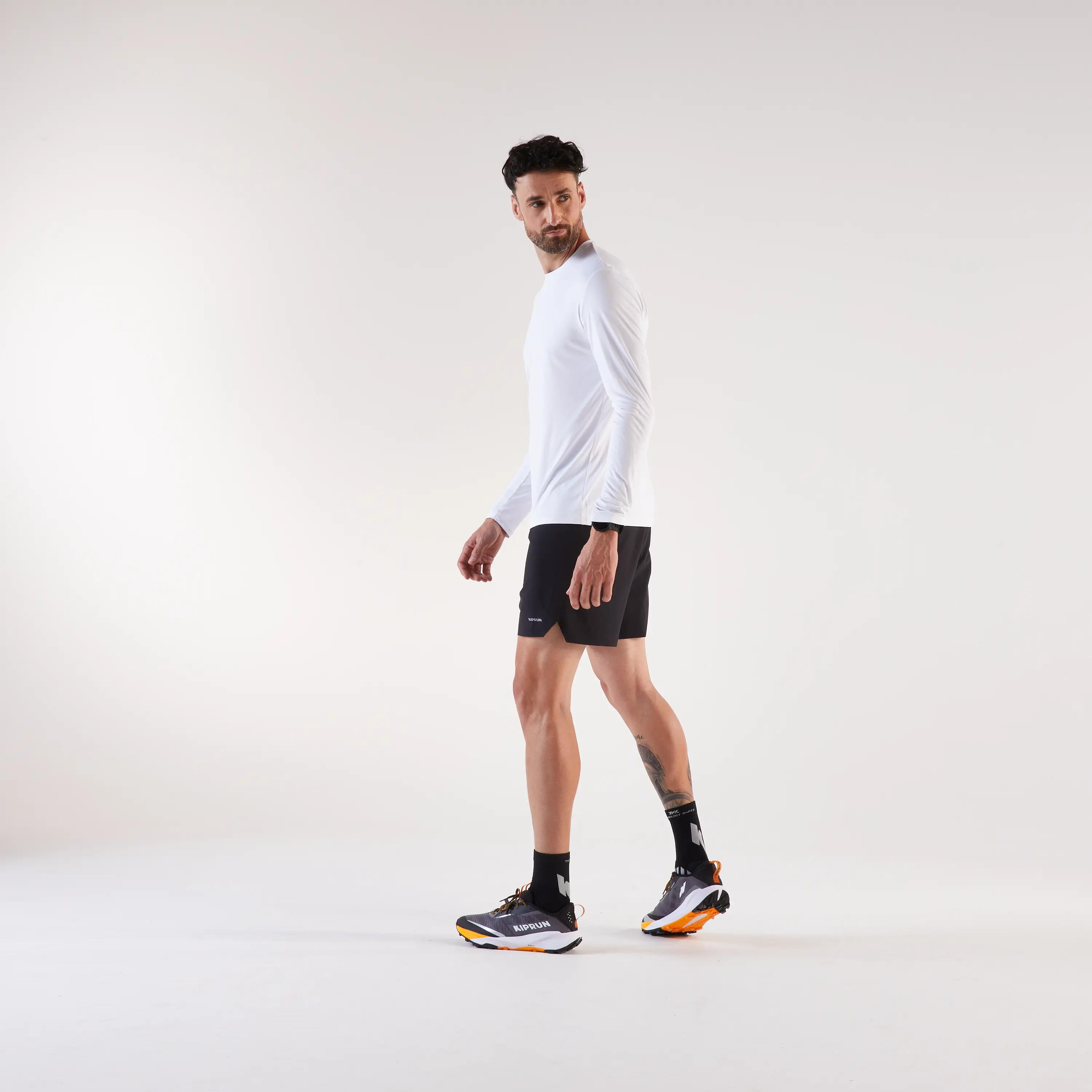 Men's Running Long-Sleeved T-Shirt Anti-UV - Kiprun Dry 500 UV White 6/12