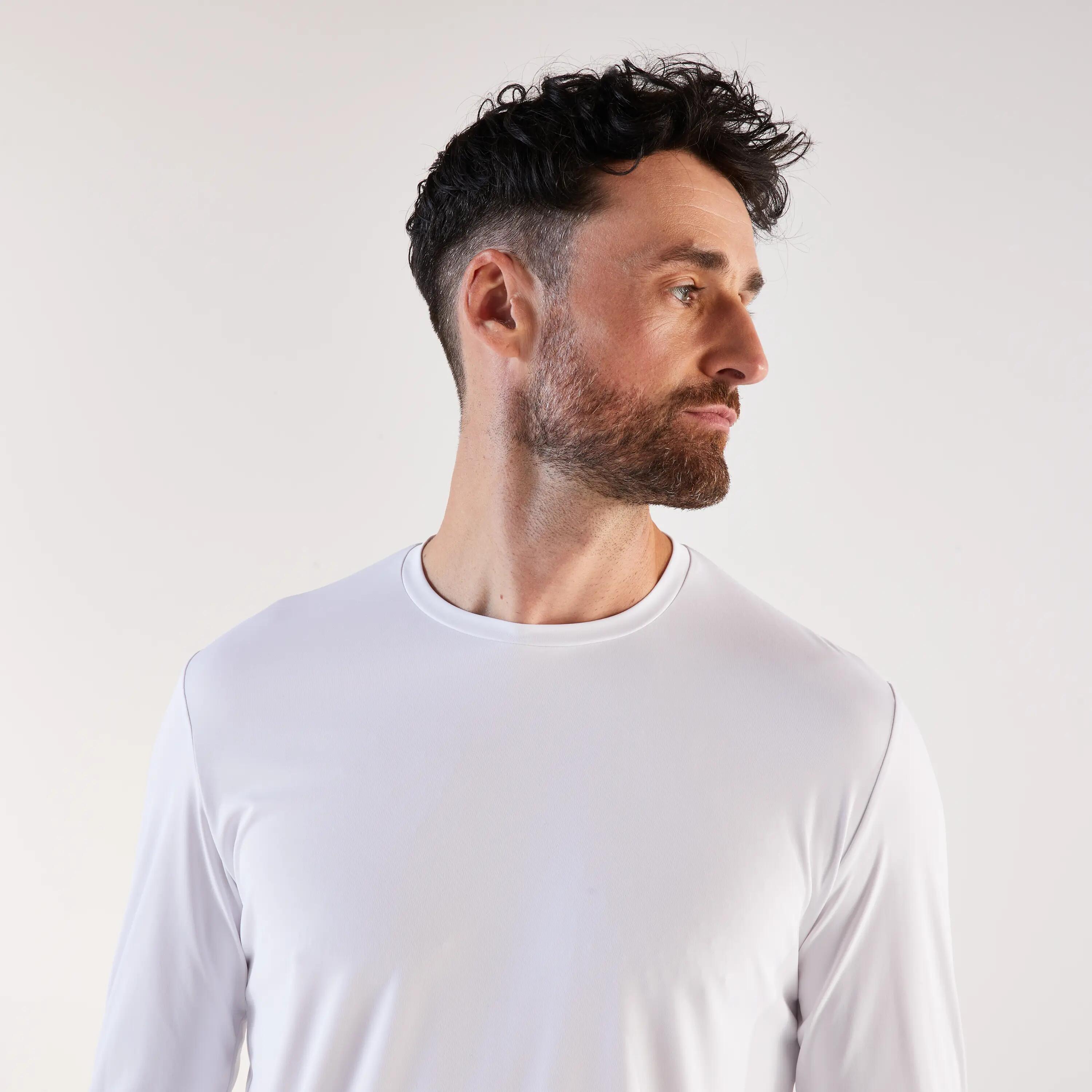 Men's Running Long-Sleeved T-Shirt Anti-UV - Kiprun Dry 500 UV White 3/12