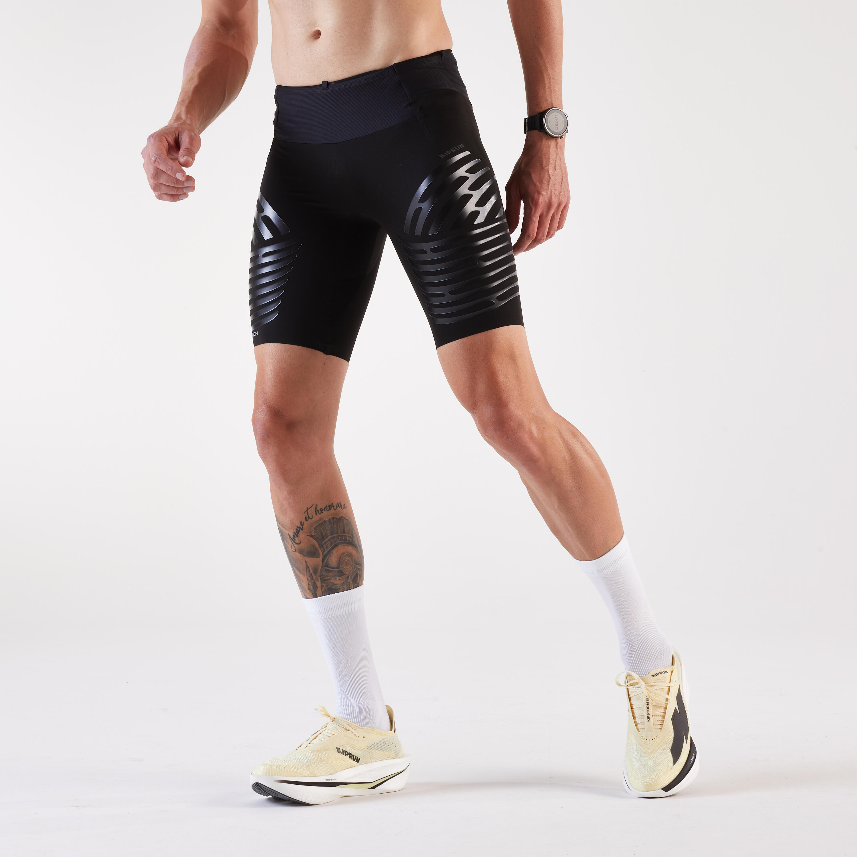 Men's Trail Running Tights Kiprun Trail Run 900 Ultra Black x RHEON