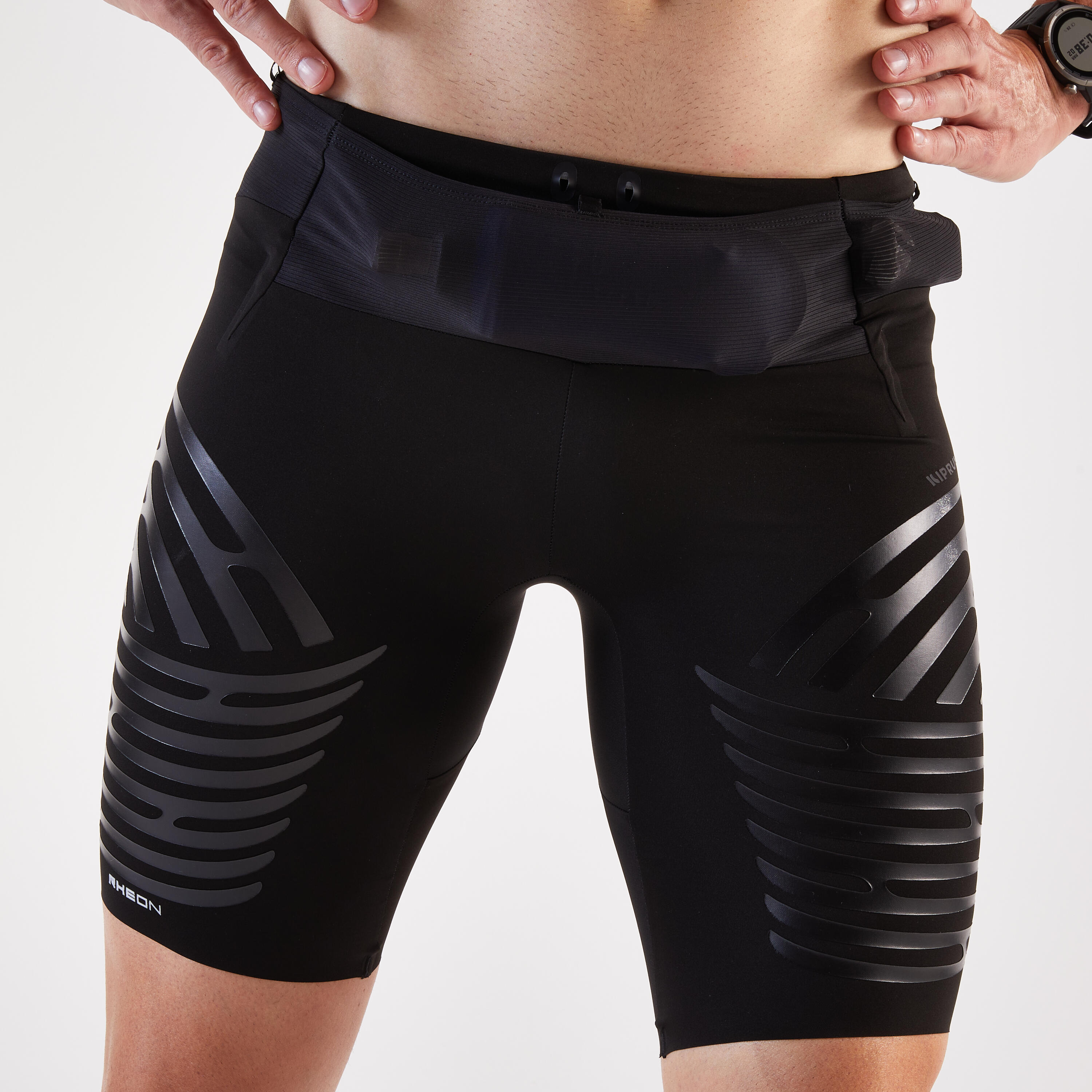 Men's Trail Running Tights Kiprun Trail Run 900 Ultra Black x RHEON