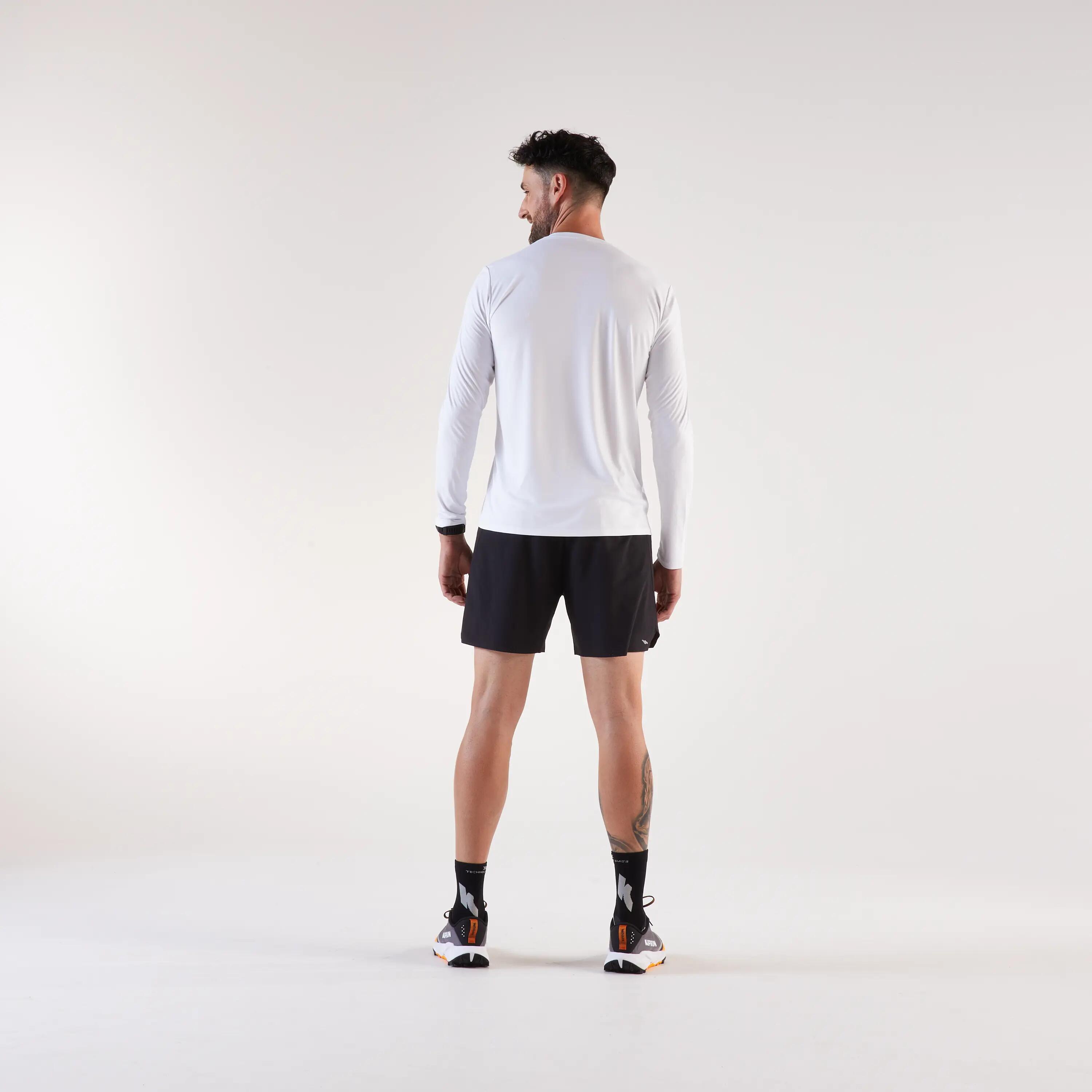 Camiseta manga larga running anti-UV Hombre - KIPRUN Dry 500 UV Blanco 2/8