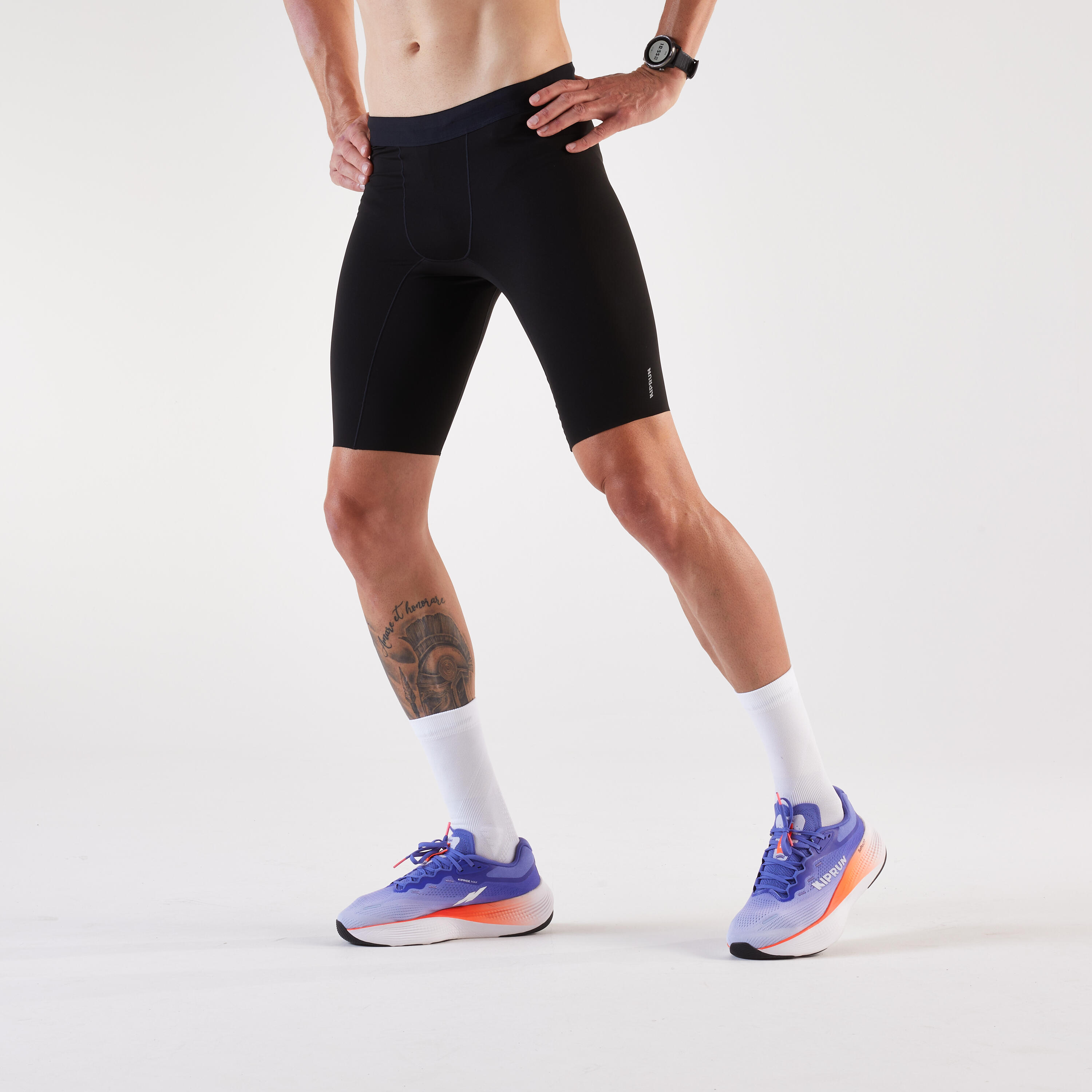 Cosciali running uomo RUN COMFORT 500 neri 2/9