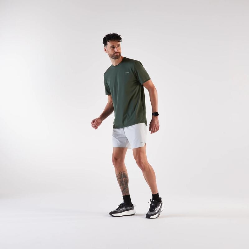 Erkek Koyu Yeşil Nefes Alan Spor Tişörtü KIPRUN Dry 500 - Koşu