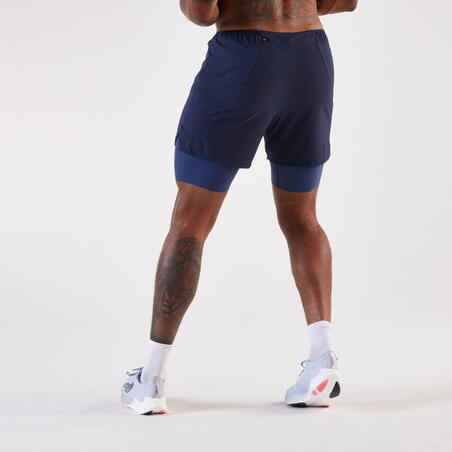 Шорти чоловічі Run 500 Comfort для бігу темно-сині