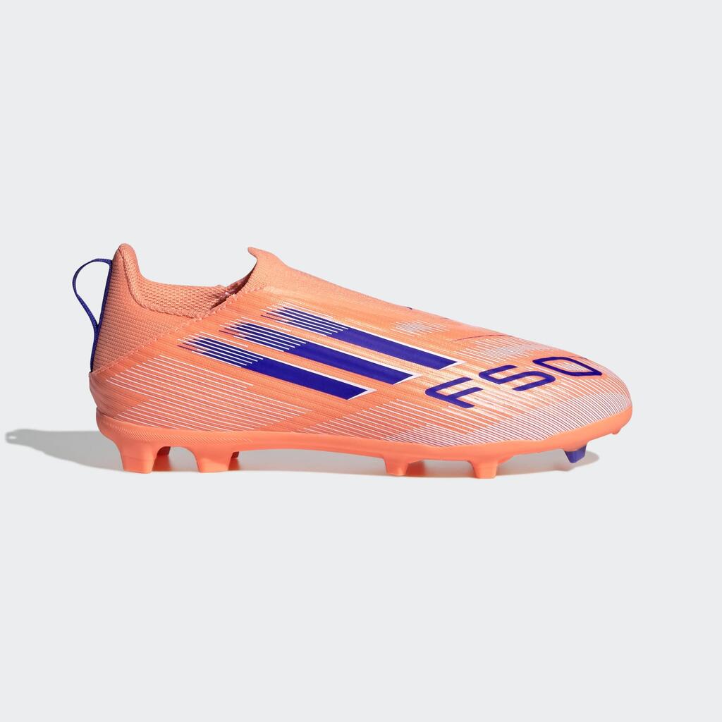 F50 League Laceless Firm Ground Kids Boots - Orange