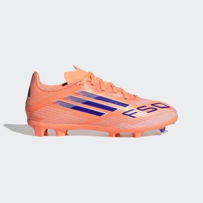 Scarpe calcio bambino F50 League FG/MG viola-verde