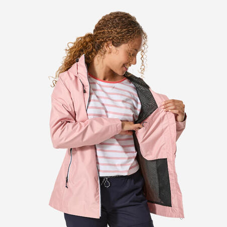Куртка жіноча 100 для вітрильного спорту водонепроникна рожева