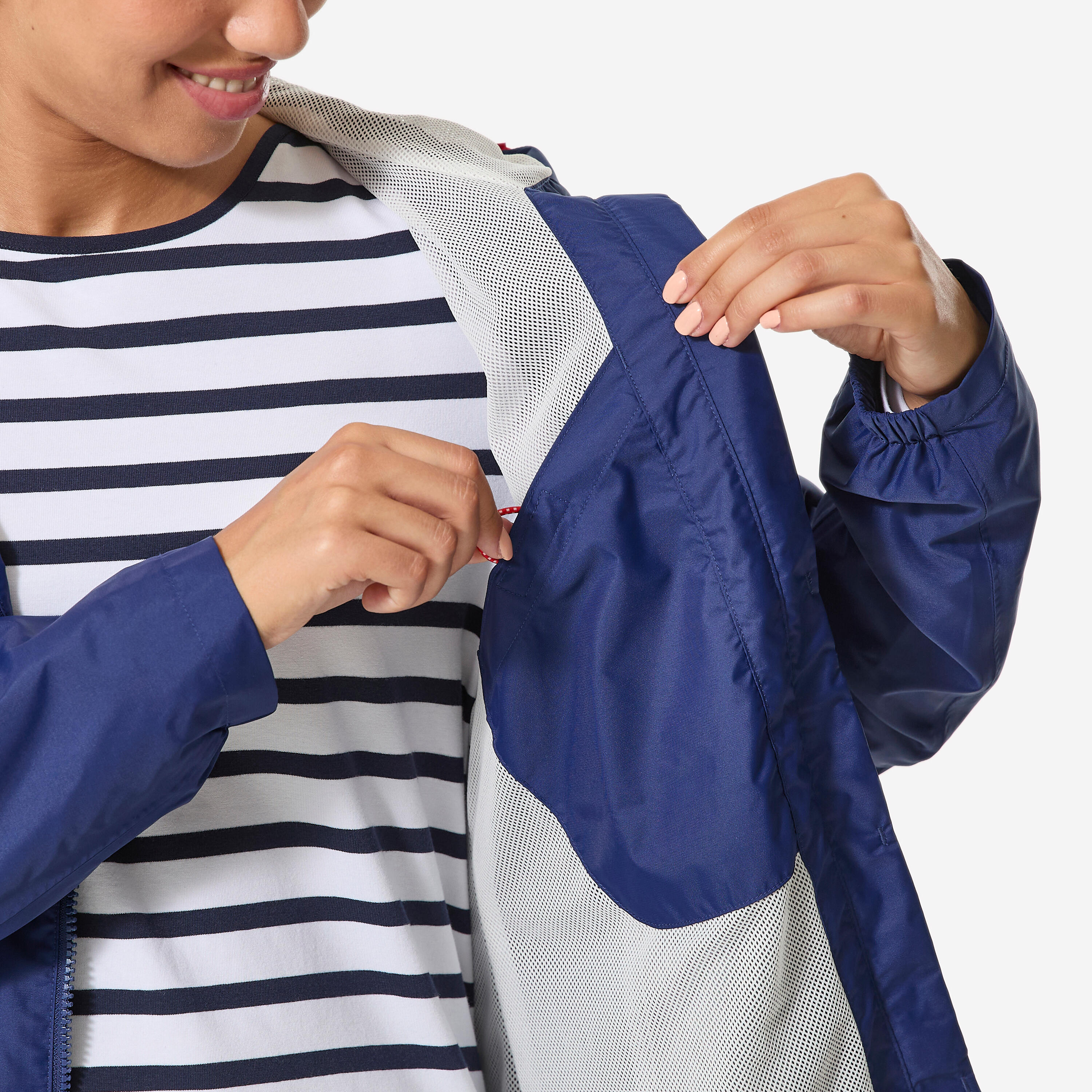 Veste imperméable et coupe vent de voile femme, 100 bleu France 9/9