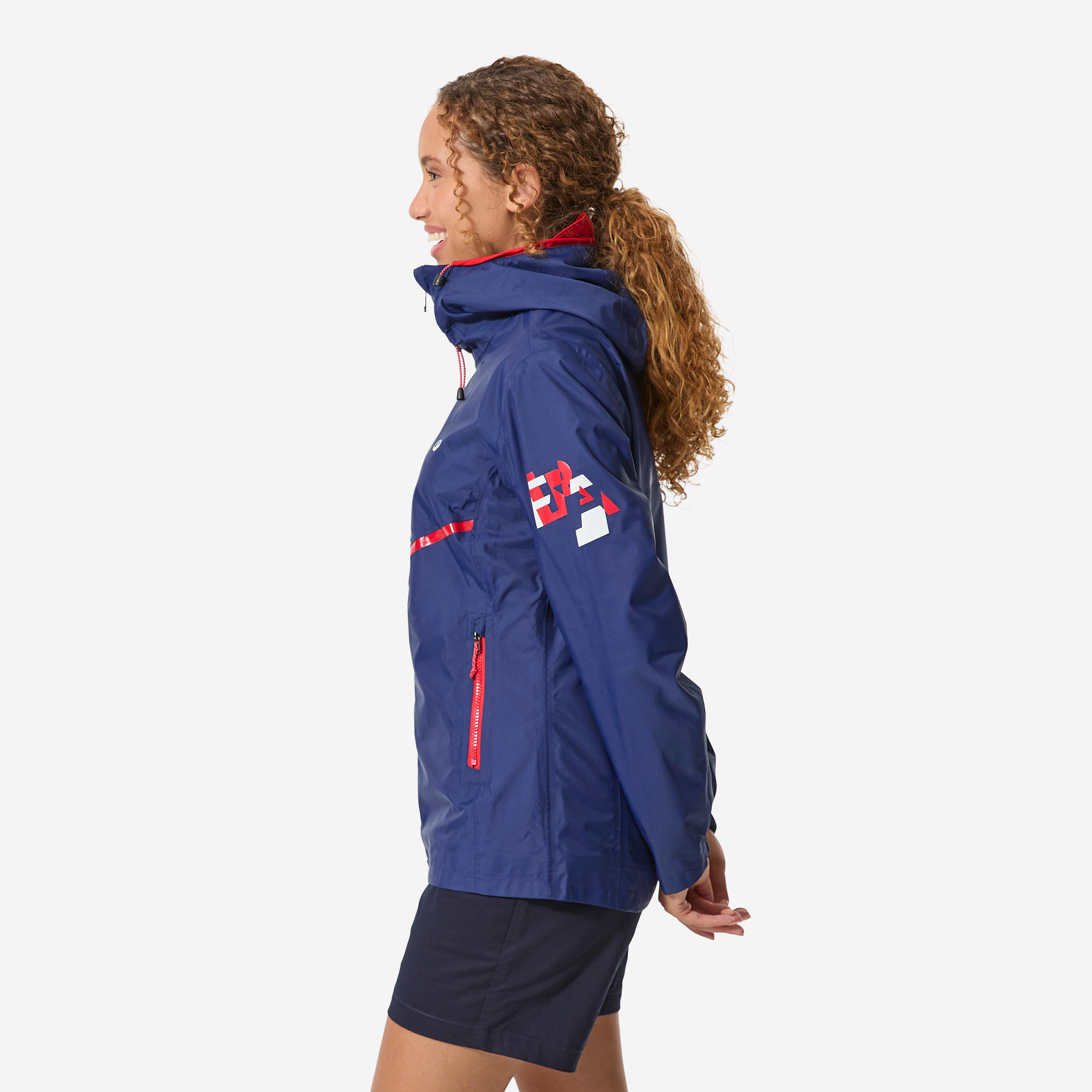 Veste imperméable et coupe vent de voile femme, 100 bleu France 2/9