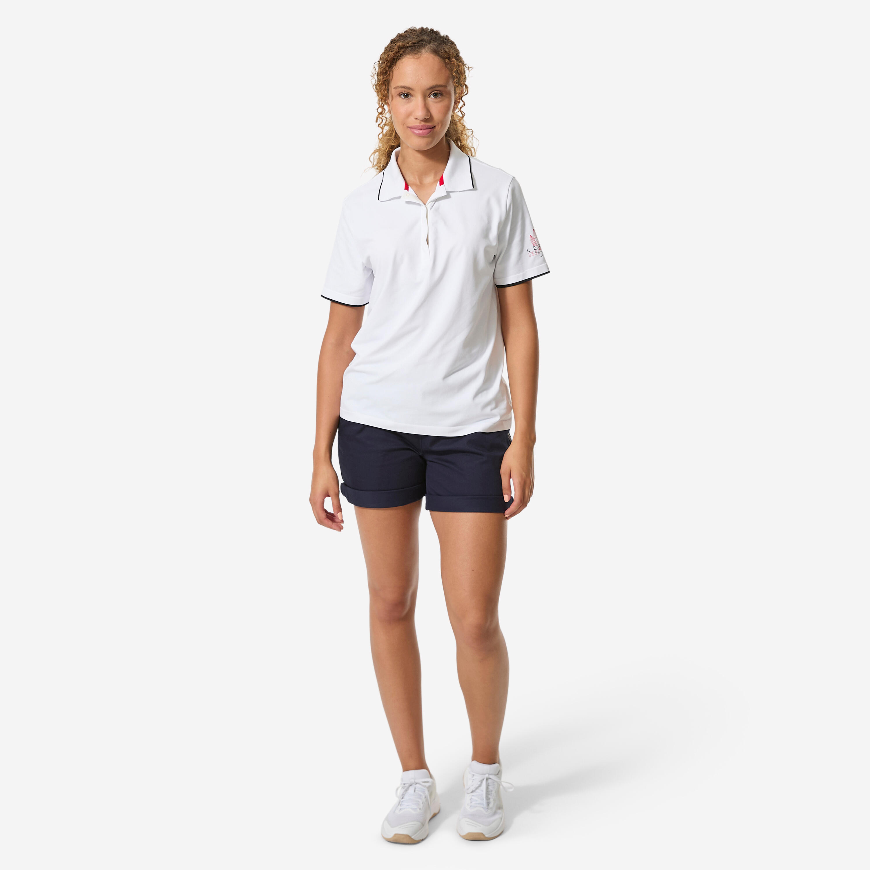 Polo voile respirant sans couture avec séchage rapide femme,  500 blanc 2/6