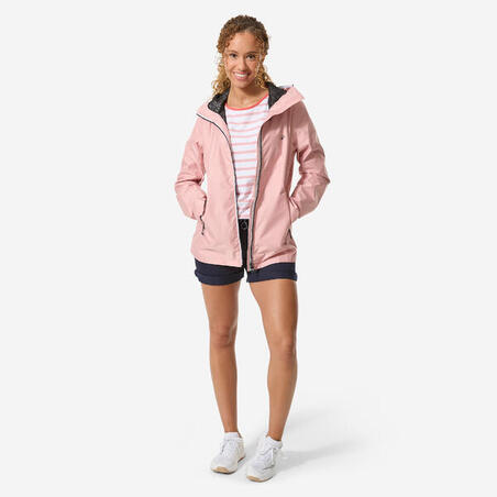 Куртка жіноча 100 для вітрильного спорту водонепроникна рожева