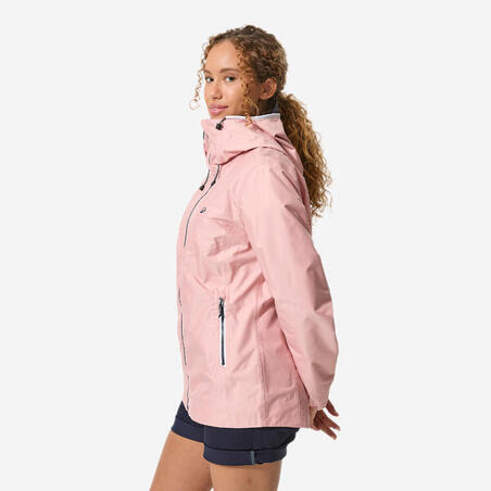 Куртка жіноча 100 для вітрильного спорту водонепроникна рожева