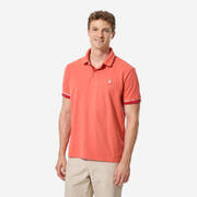Tricou polo navigație Sailing 100 Roșu cărămiziu Bărbați