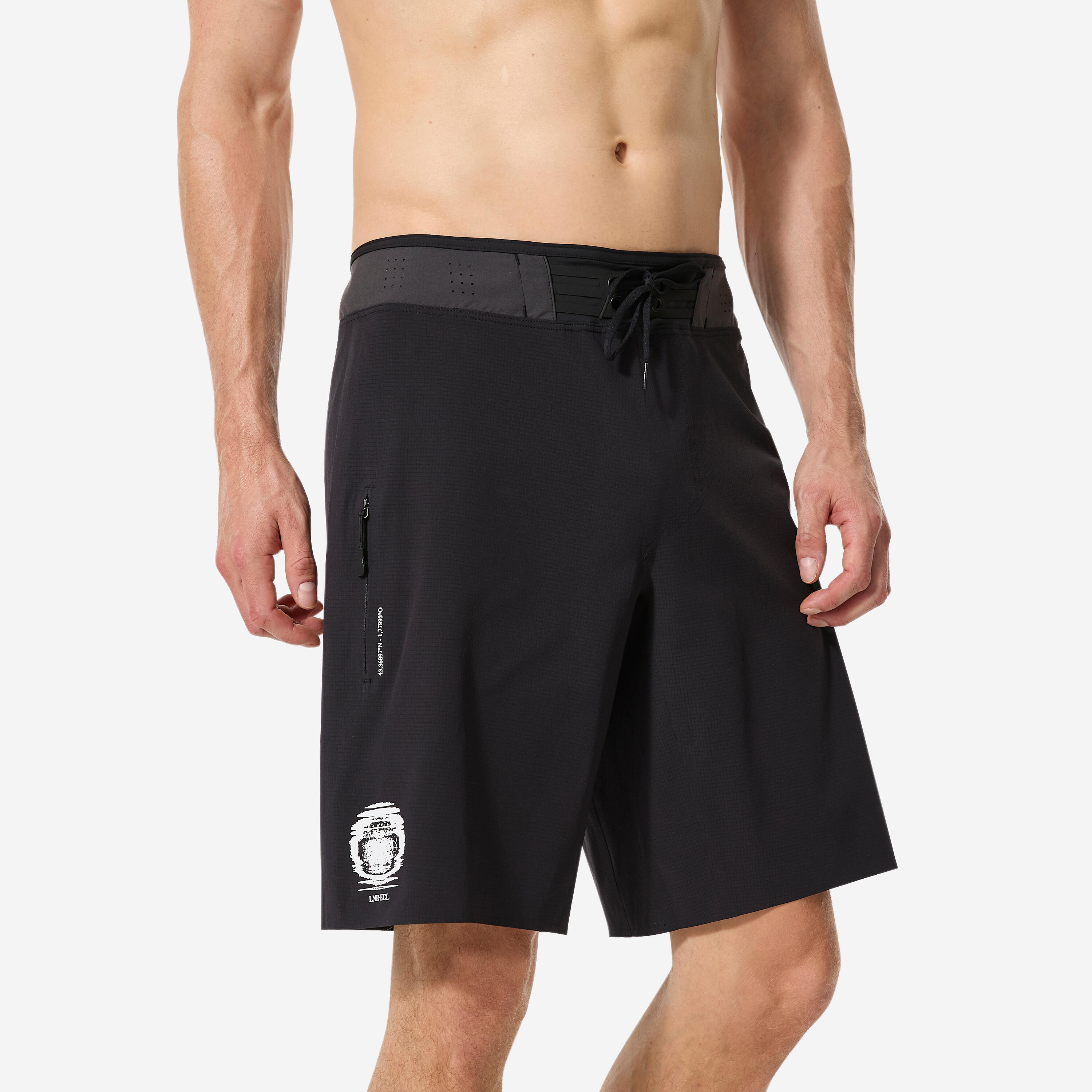 Men’s surfing boardshorts long swim shorts 20”, 900 Lnr ecl black