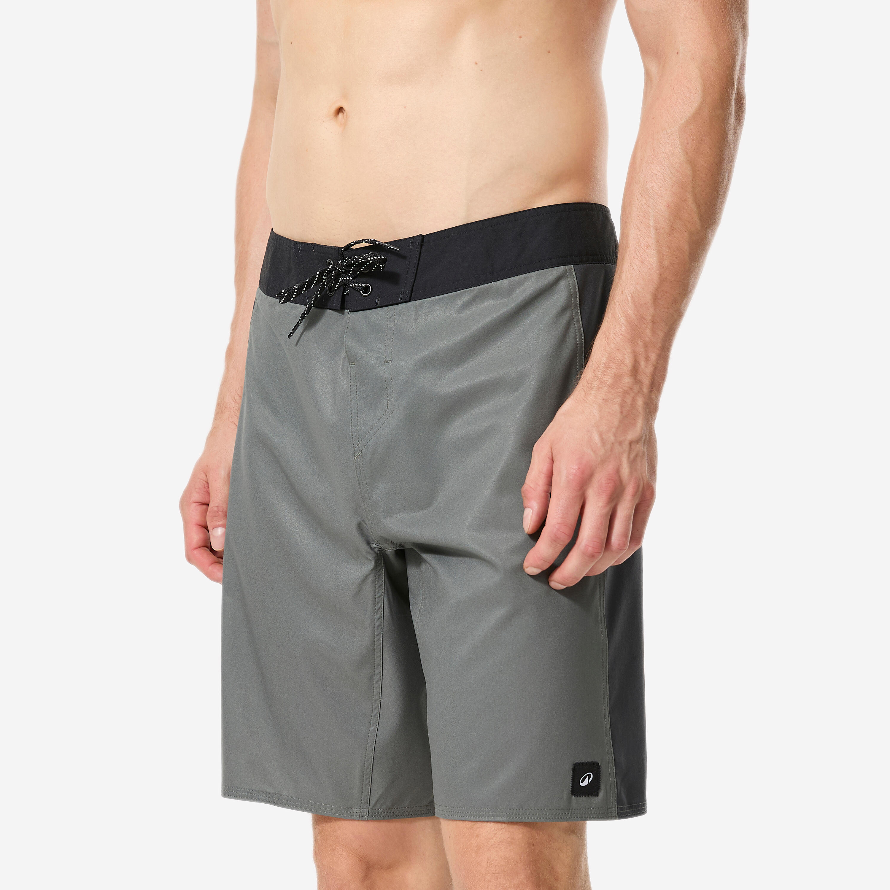 Men’s surfing boardshorts long swim shorts 19”, 500 Arch alex khaki