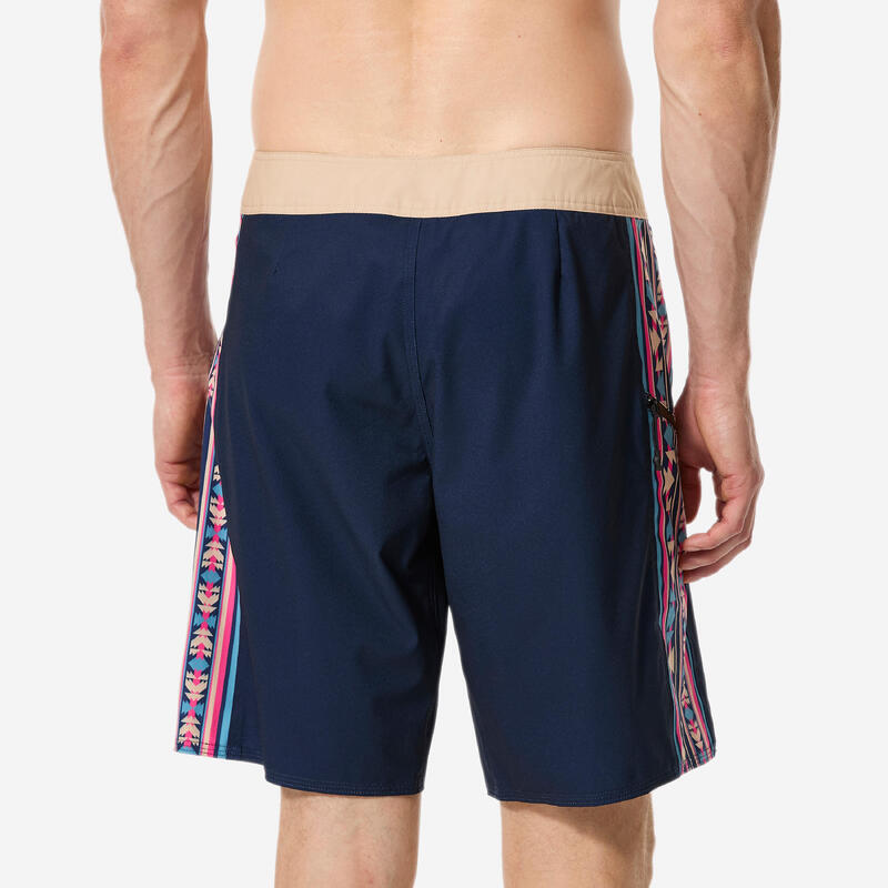 Erkek Uzun 19" Deniz Şortu/Boardshort - Mavi - Desenli - 500 ARCH