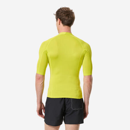 Футболка сонцезахисна чоловіча 100 для серфінгу жовта